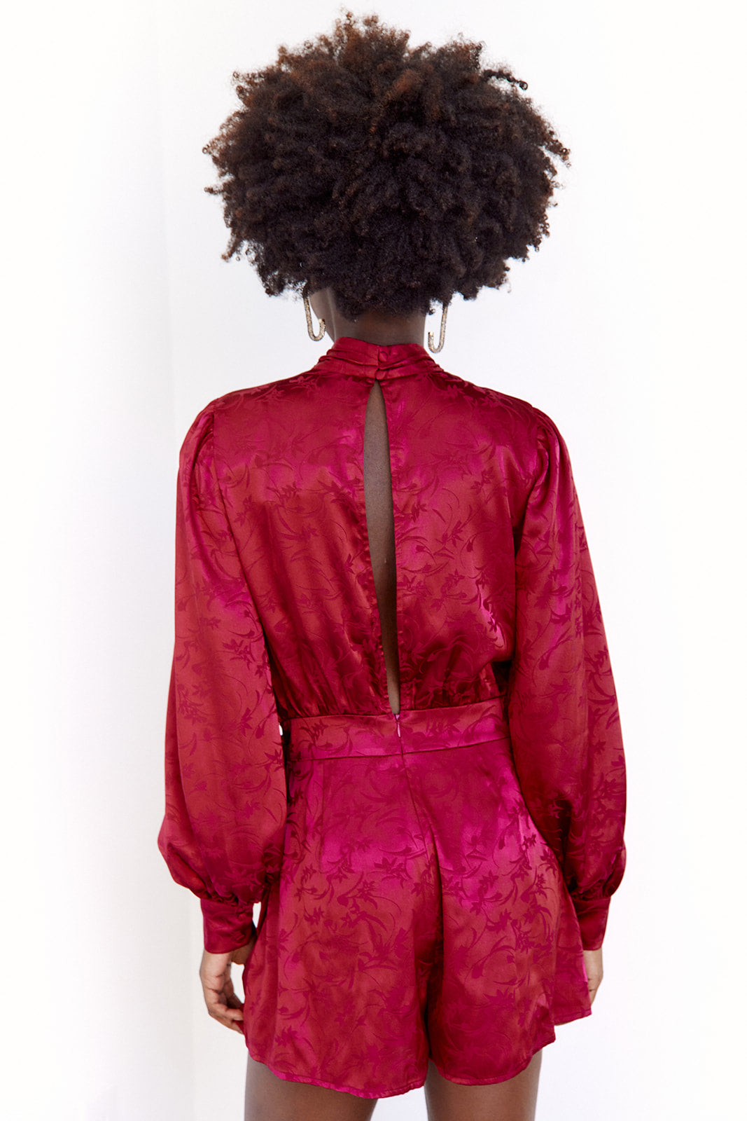 SALE - Chelie High Neck Satin Romper