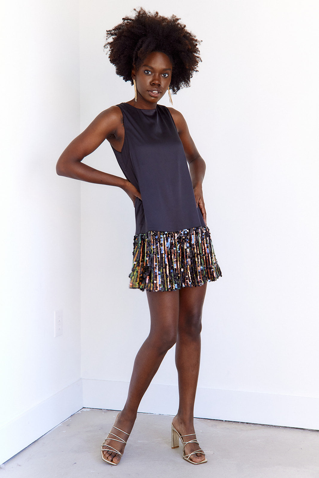 SALE - Roxanne Sequin Trim Shift Dress