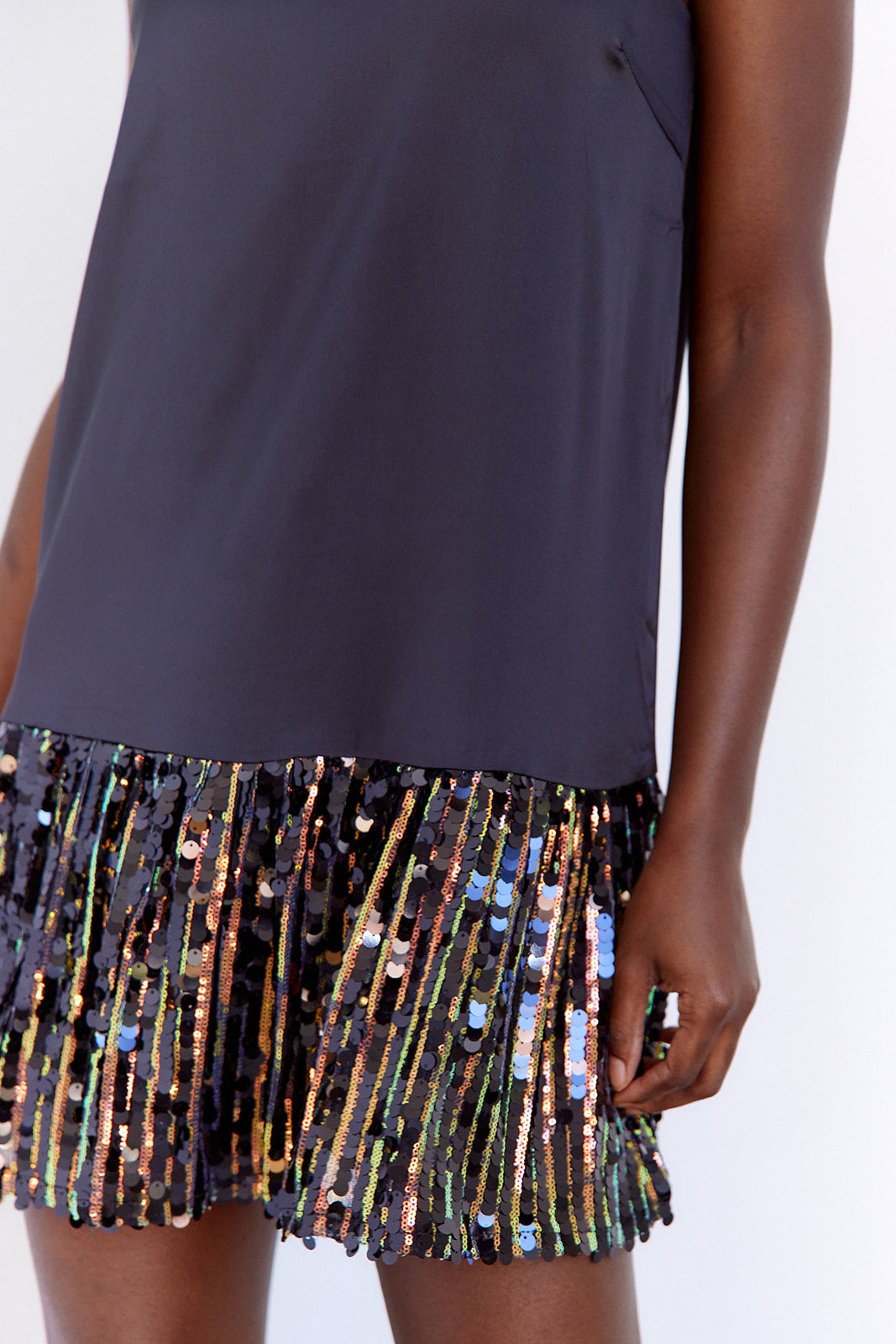 SALE - Roxanne Sequin Trim Shift Dress