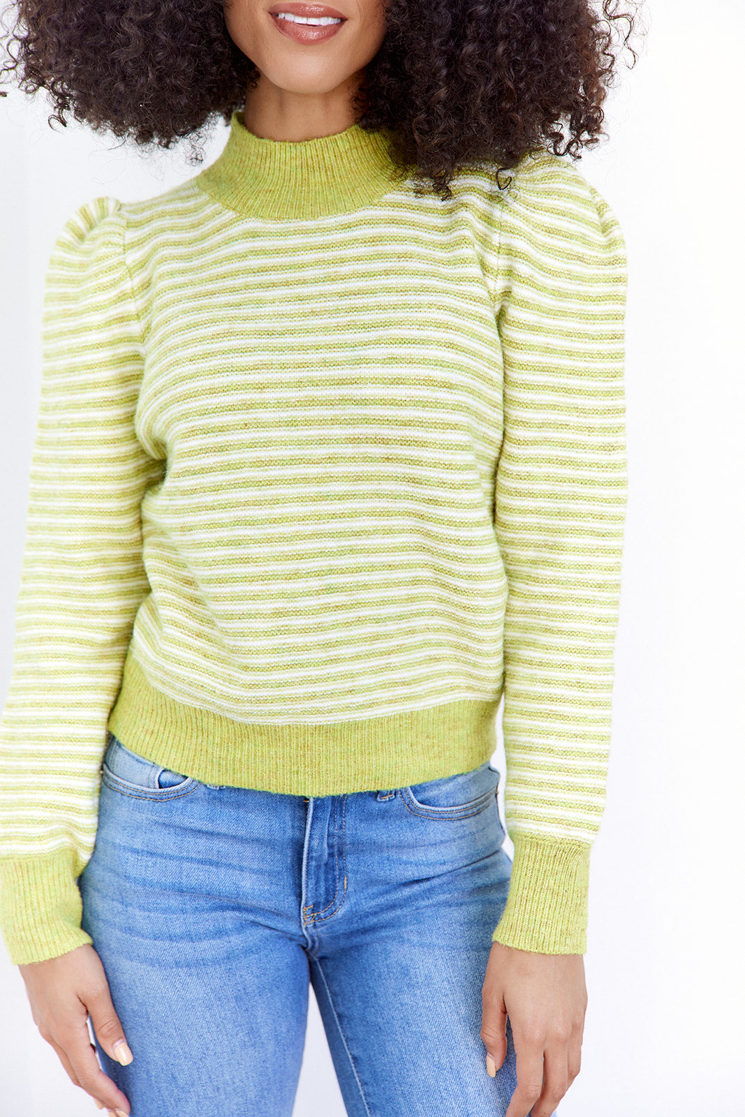 SALE - Linley Striped Puff Sleeve Sweater