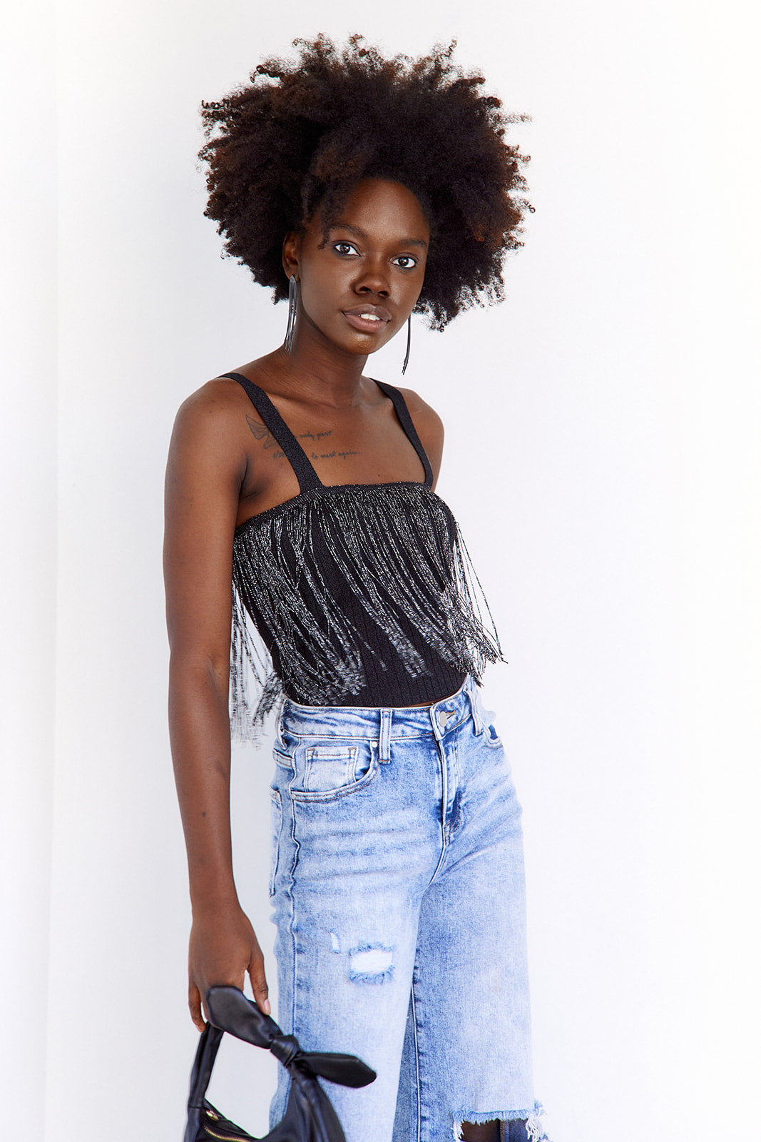 SALE- Stella Shimmer Fringe Top