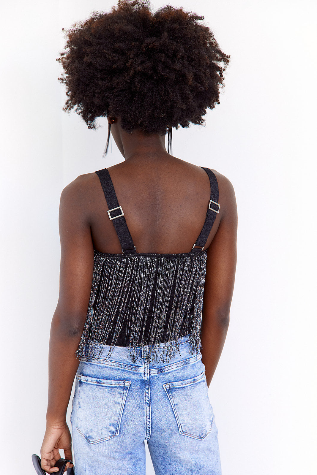 SALE- Stella Shimmer Fringe Top
