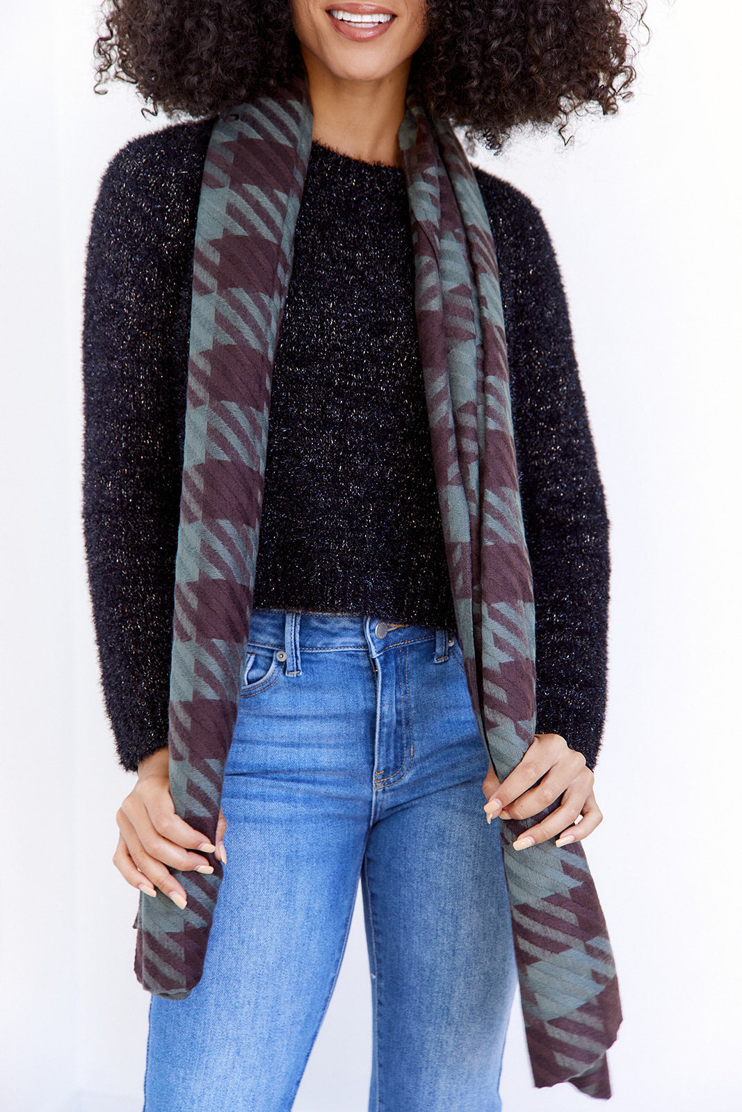 SALE - Adeline Oversized Houndstooth Scarf