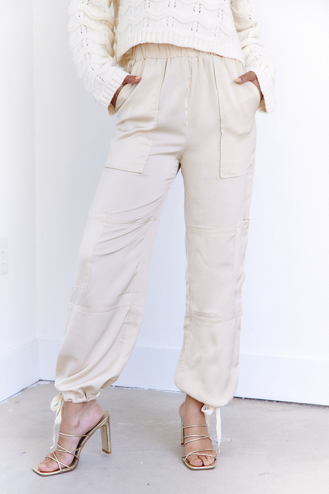 SALE - Ambrose Satin Cargo Joggers