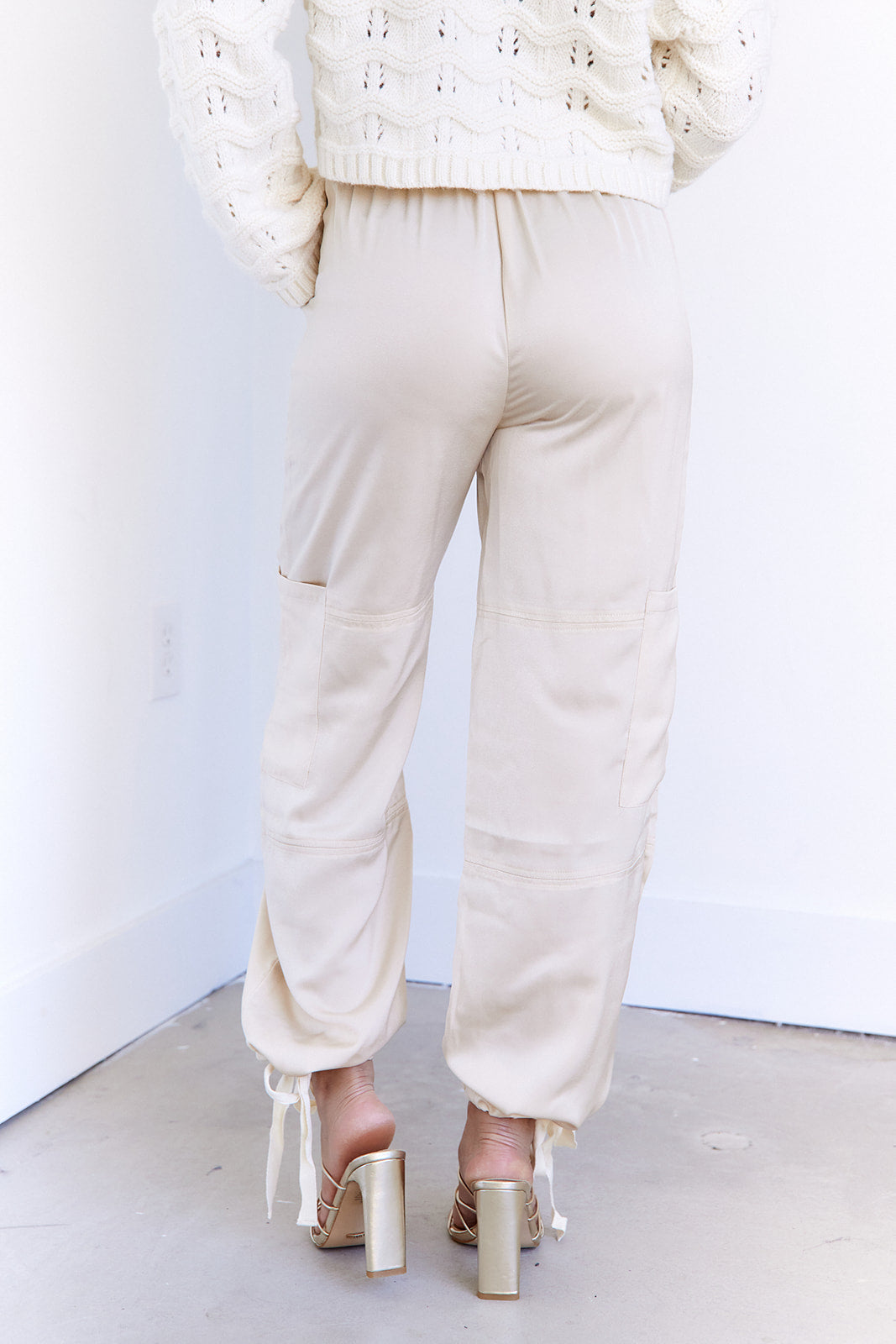 SALE - Ambrose Satin Cargo Joggers