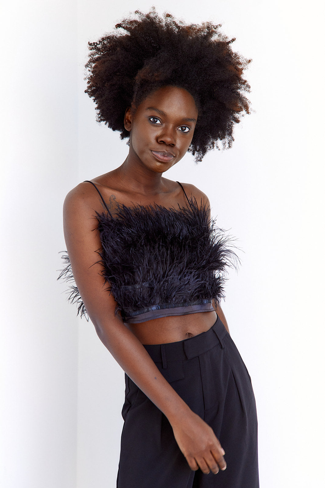 SALE- Rian Feather Crop Top