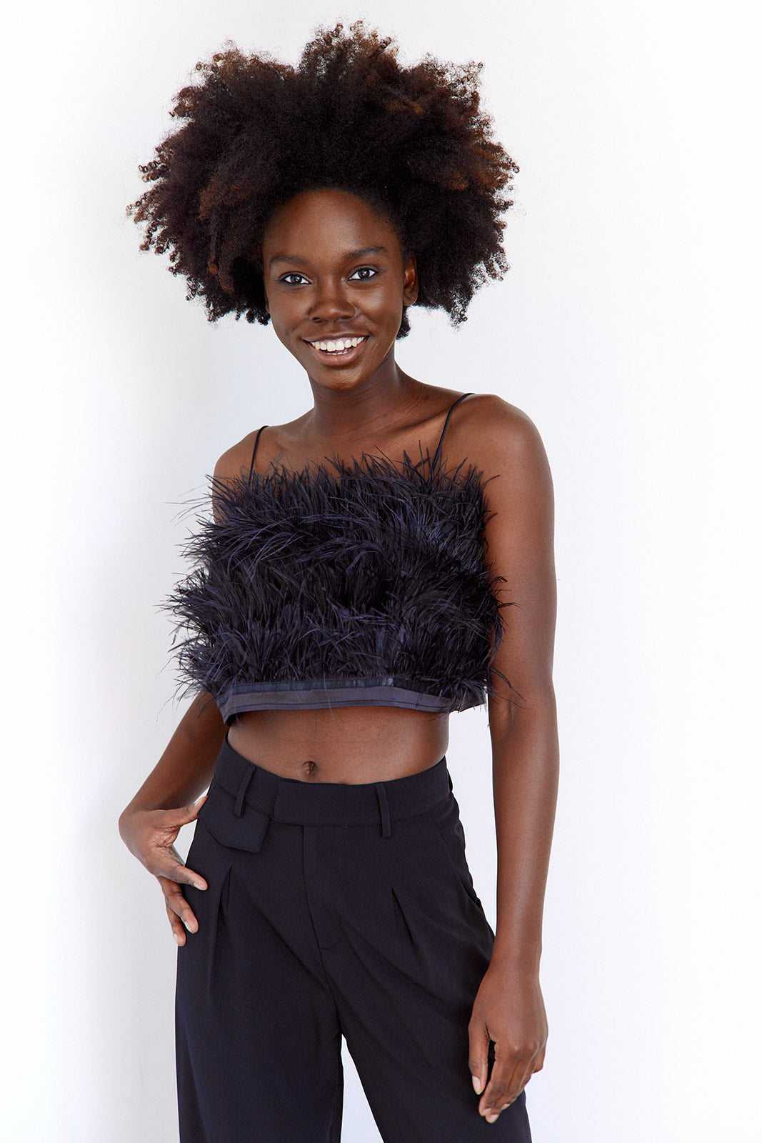 SALE- Rian Feather Crop Top