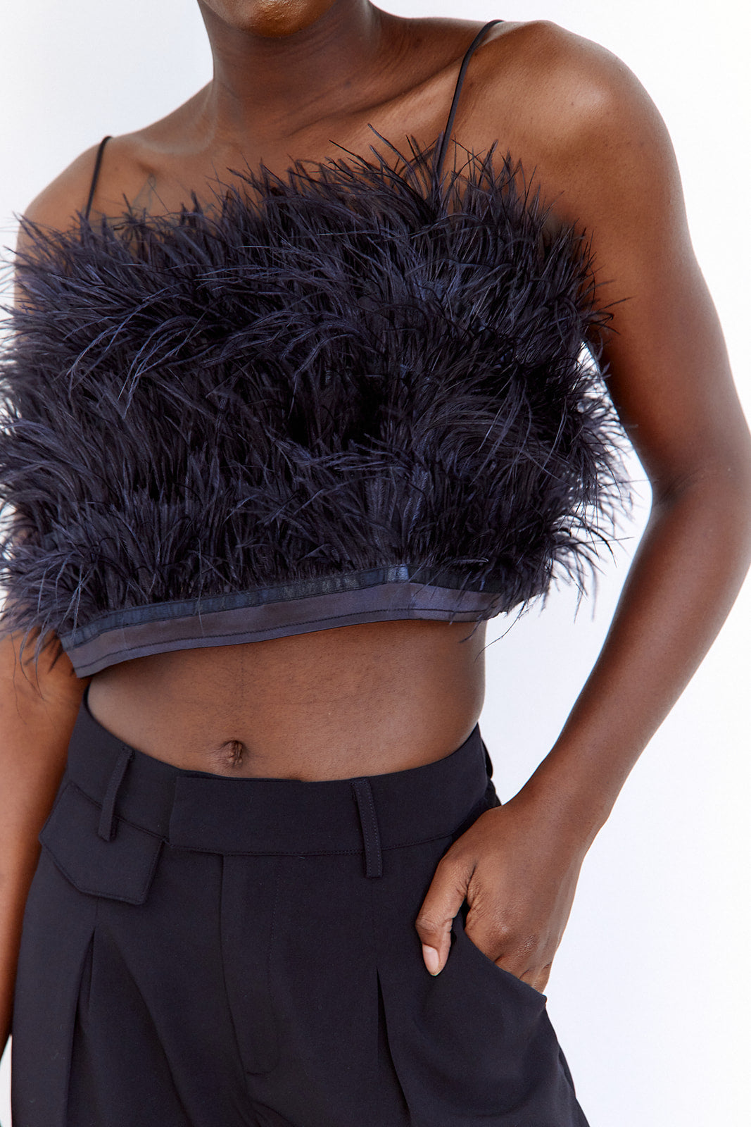 SALE- Rian Feather Crop Top