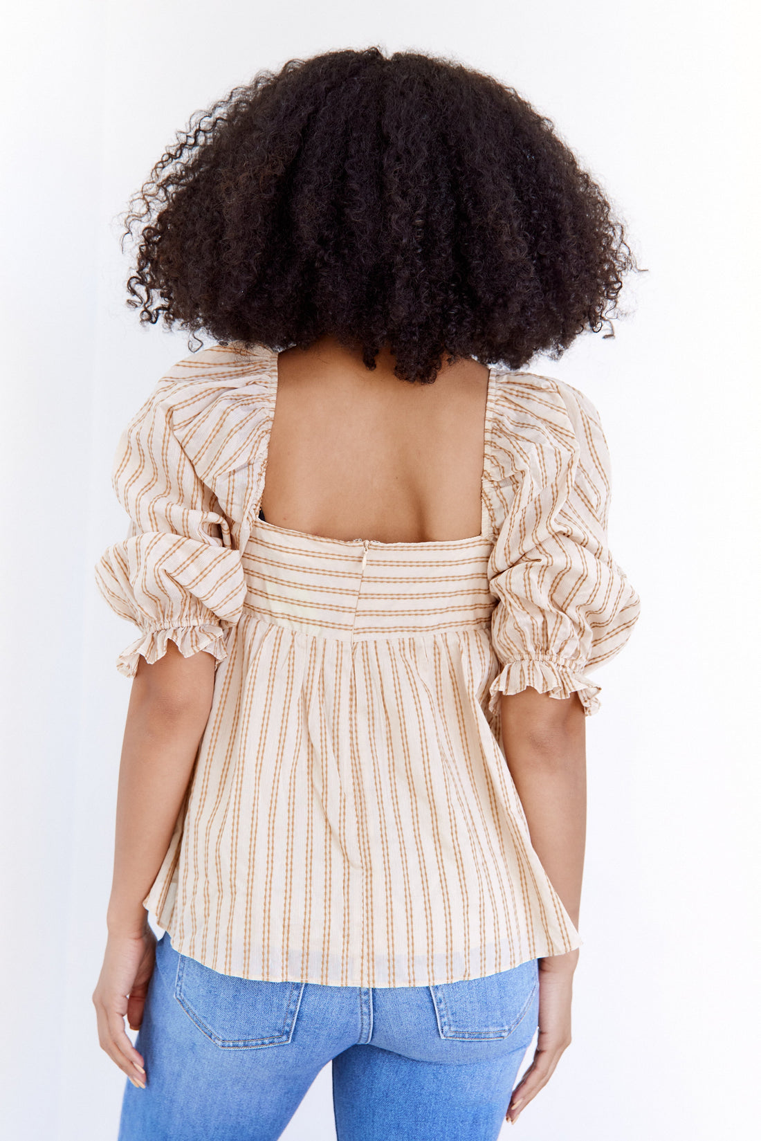 SALE- Adalynn Striped Babydoll Top