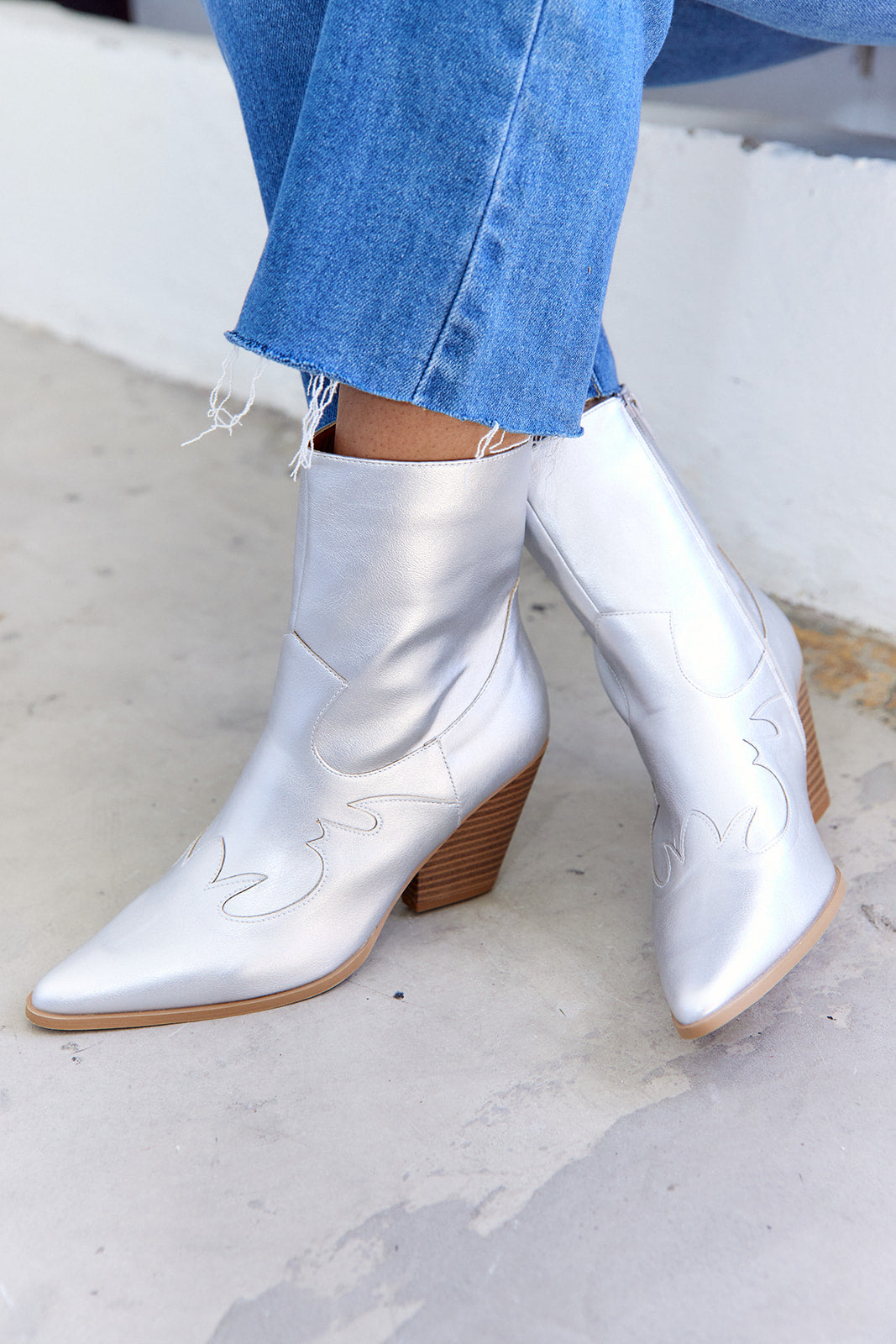 SALE - Romi Silver Cowboy Bootie