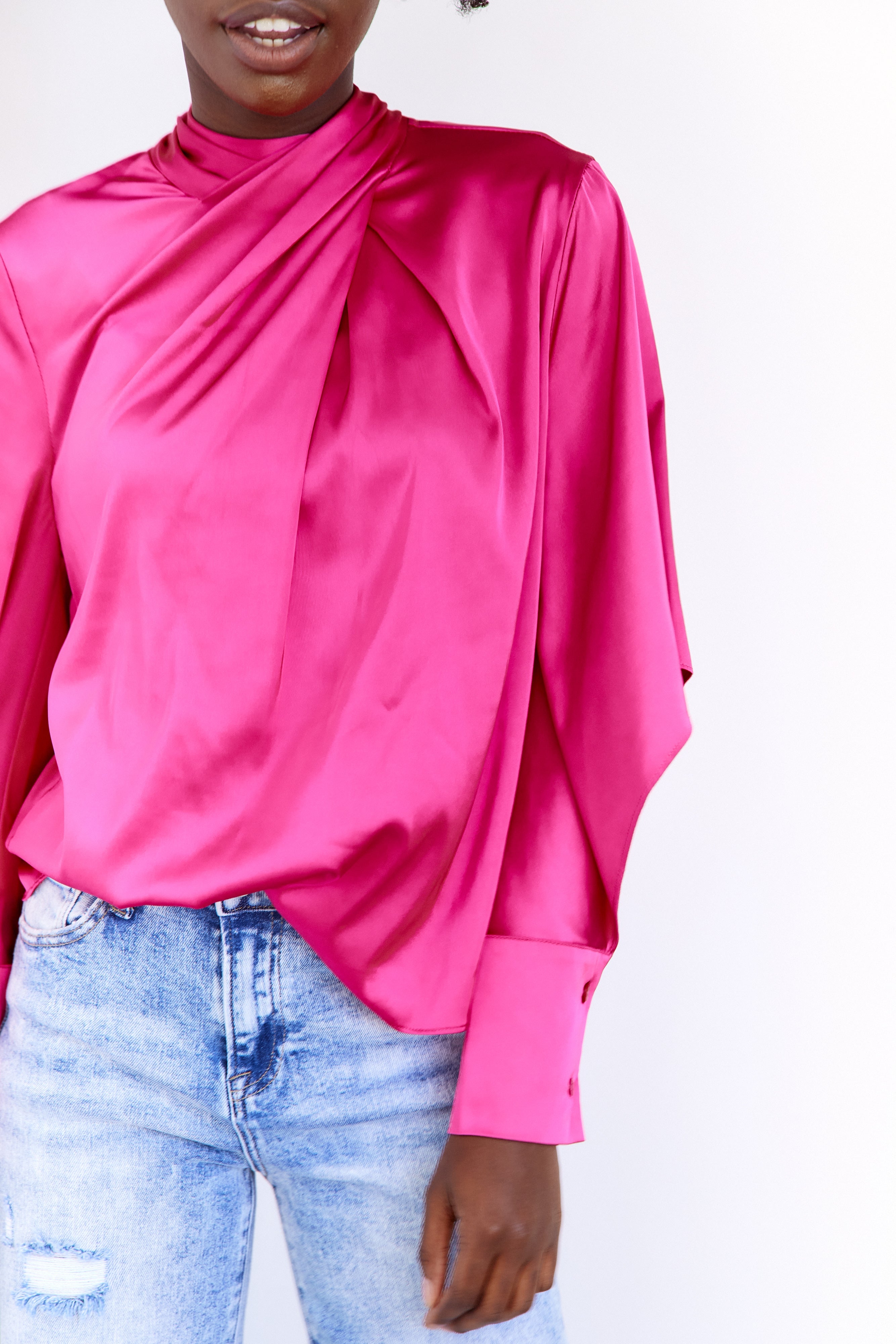 SALE - Ahna High Neck Blouse