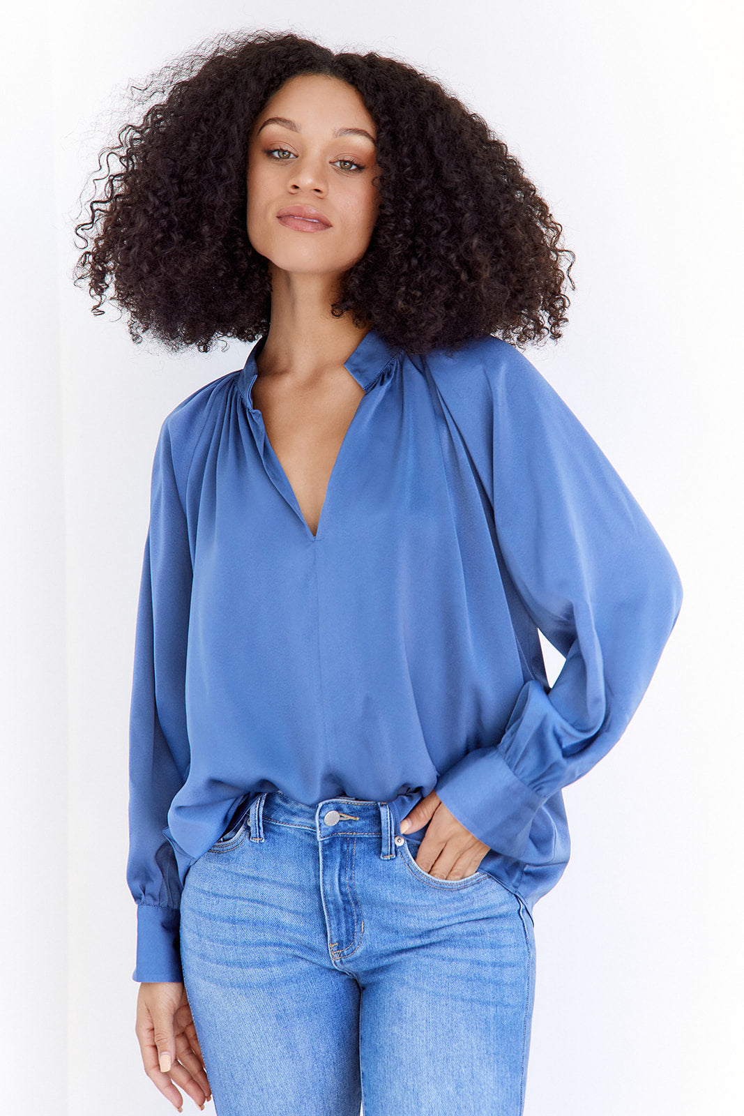 SALE - Marsala V Neck Blouse