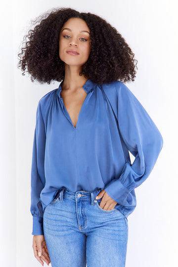 SALE - Marsala V Neck Blouse