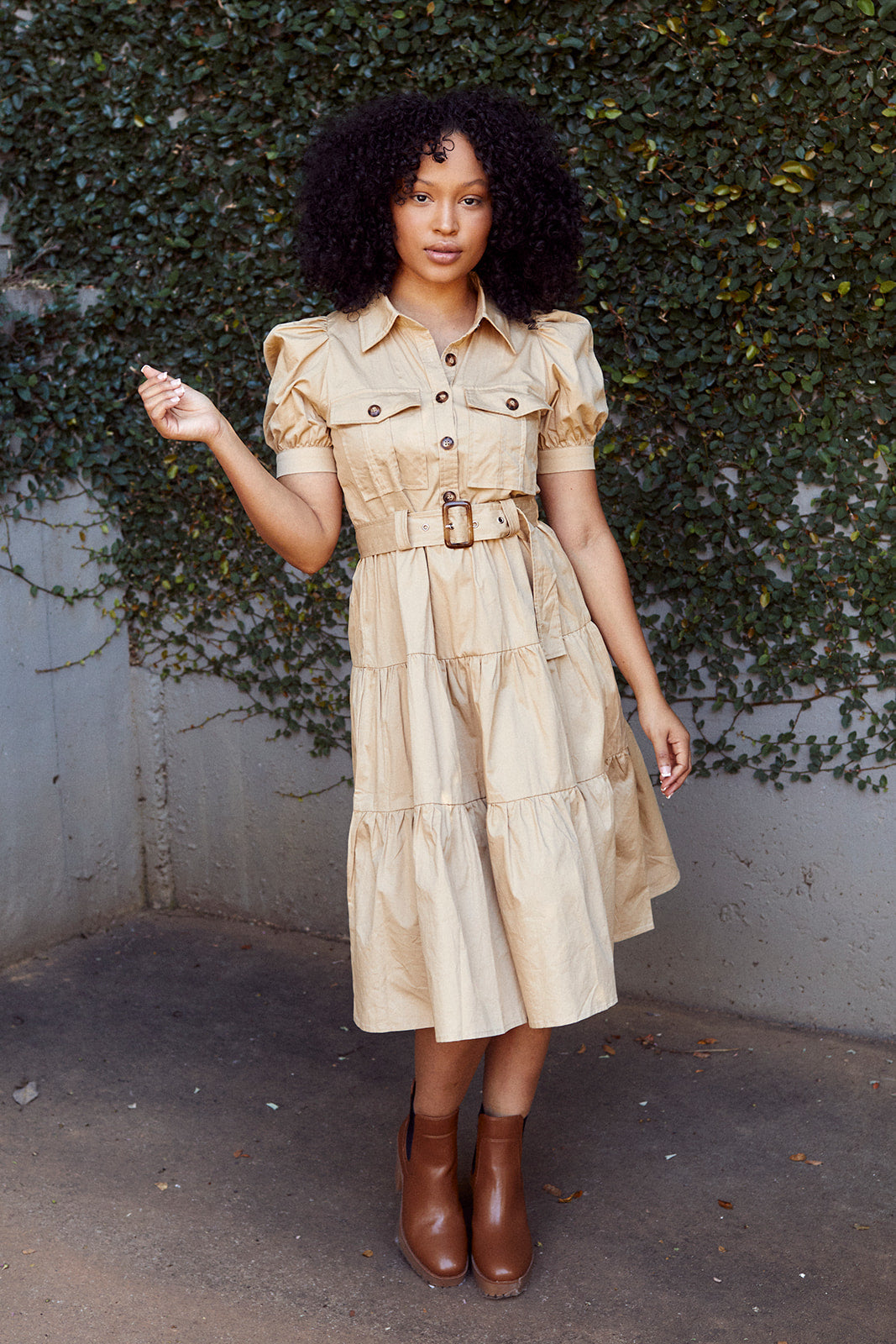 Sellers Belted Midi Dress
