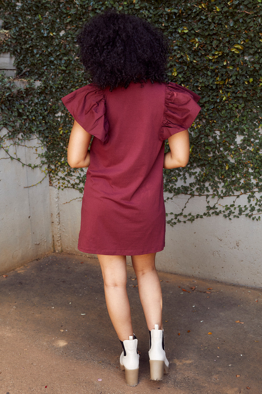 Wrennon Flutter Sleeve Dress