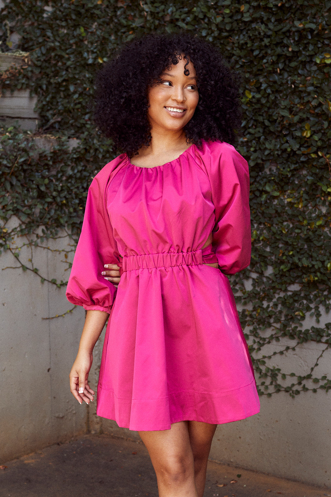 Parrie Puff Sleeve Cut Out Detail Dress