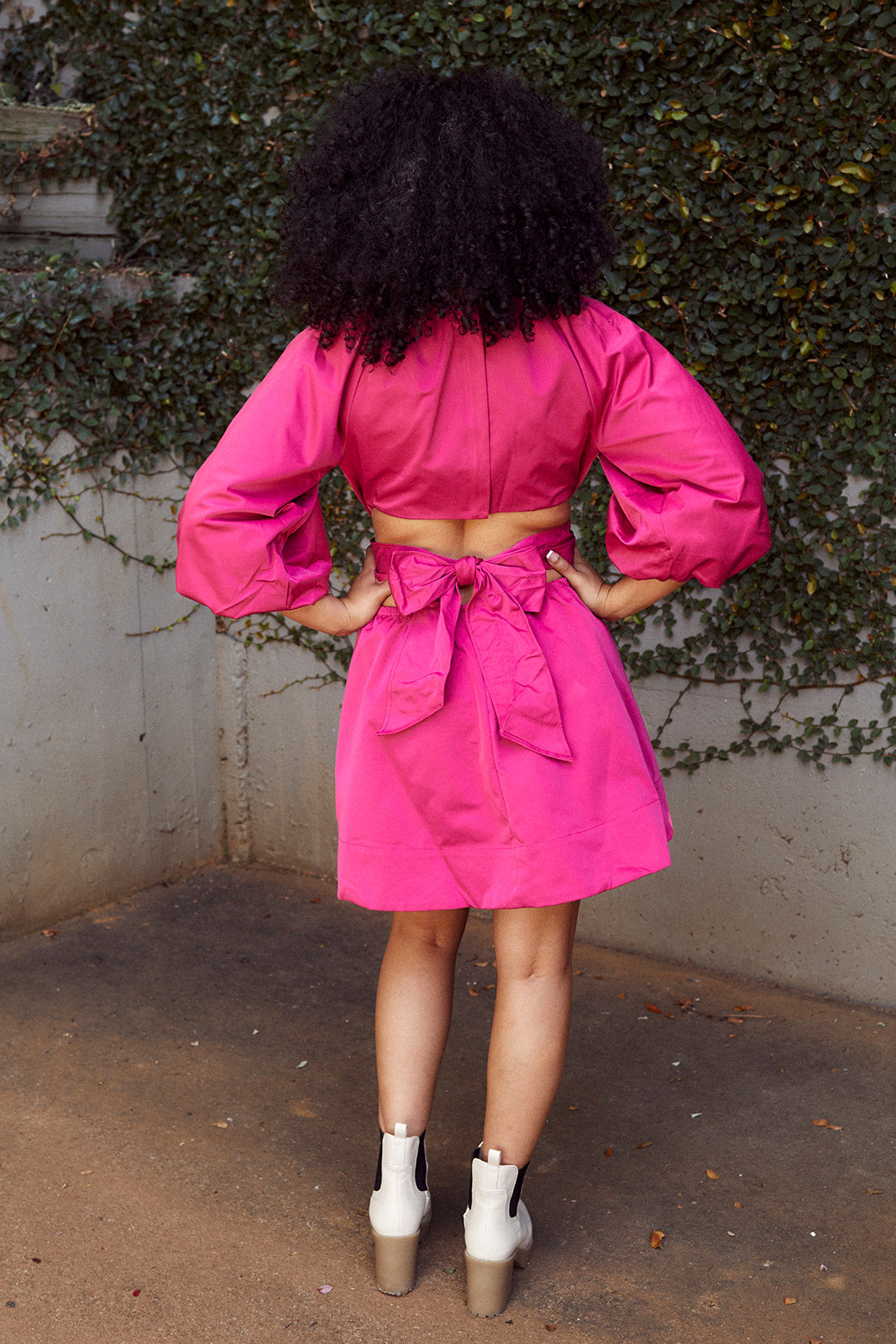 Parrie Puff Sleeve Cut Out Detail Dress