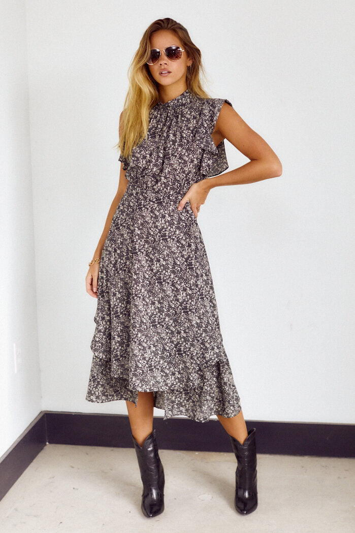 Borden Double Layer Midi Dress