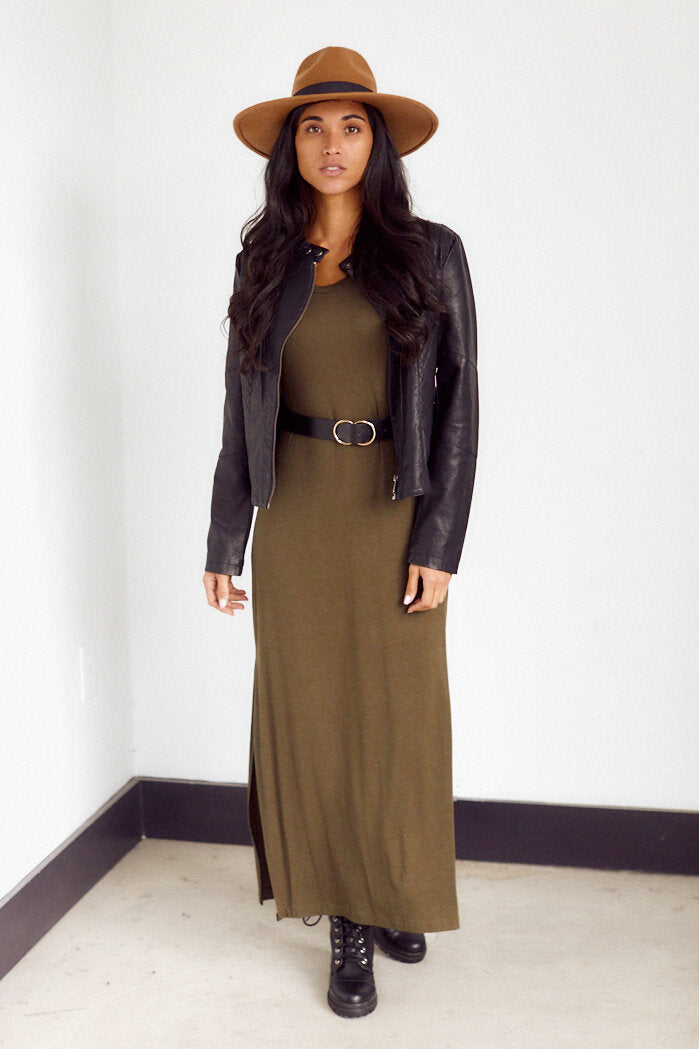 Carole Side Slit Midi T-Shirt Dress