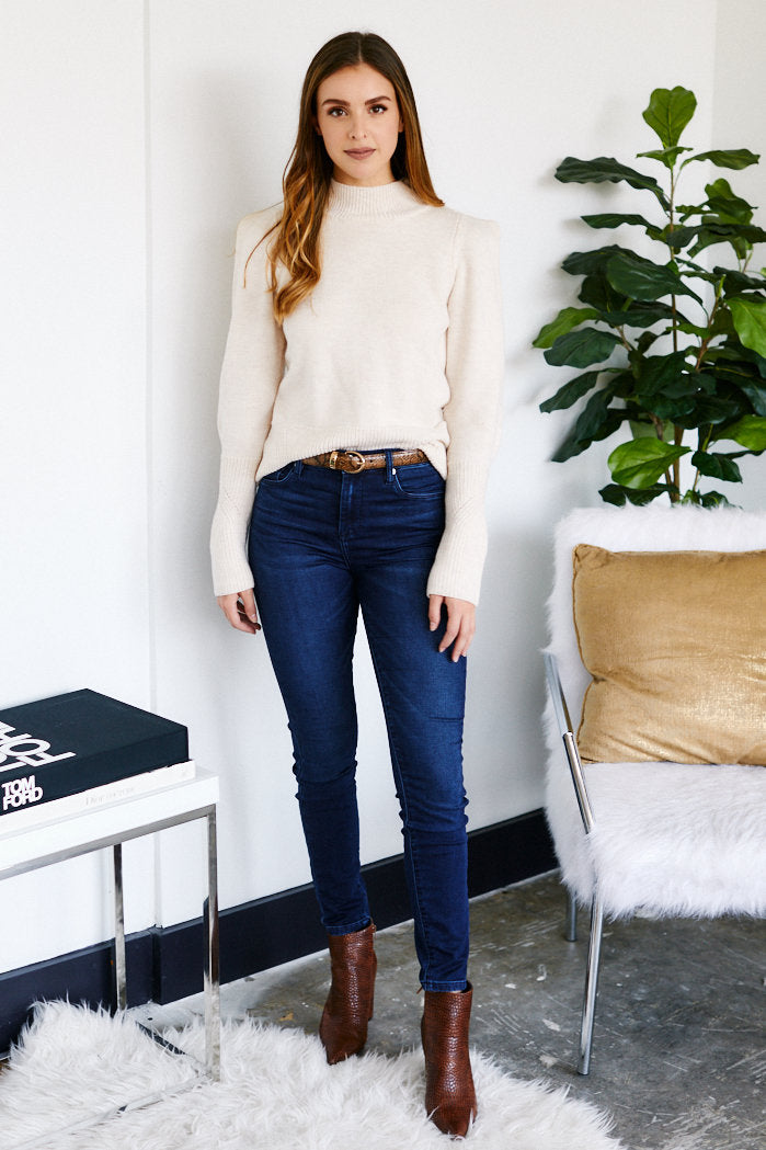 Tali Puff Shoulder Wool Sweater