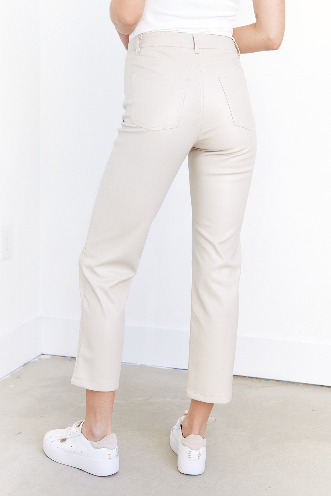 Kourtney Cropped Leather Pants