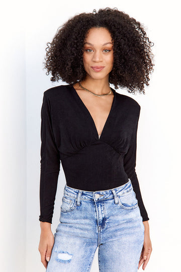 SALE- Shaylee Plunge Neckline Bodysuit