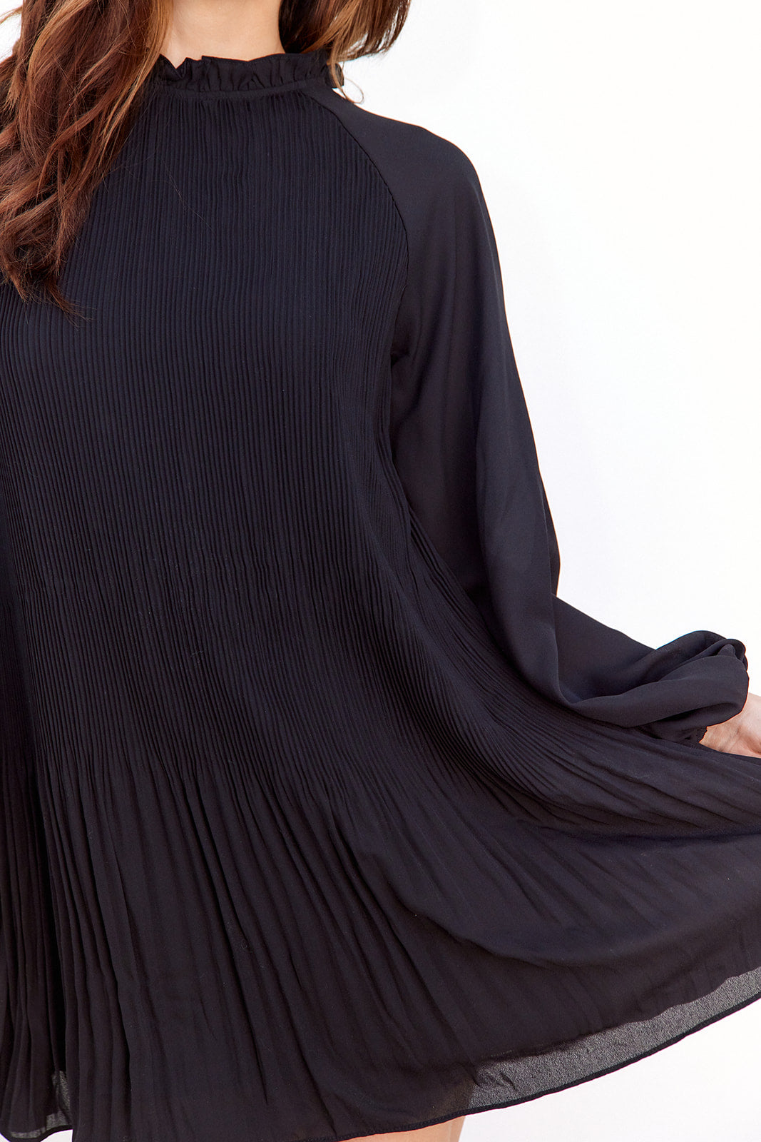 Leigha Long Sleeve Pleated Mini Dress