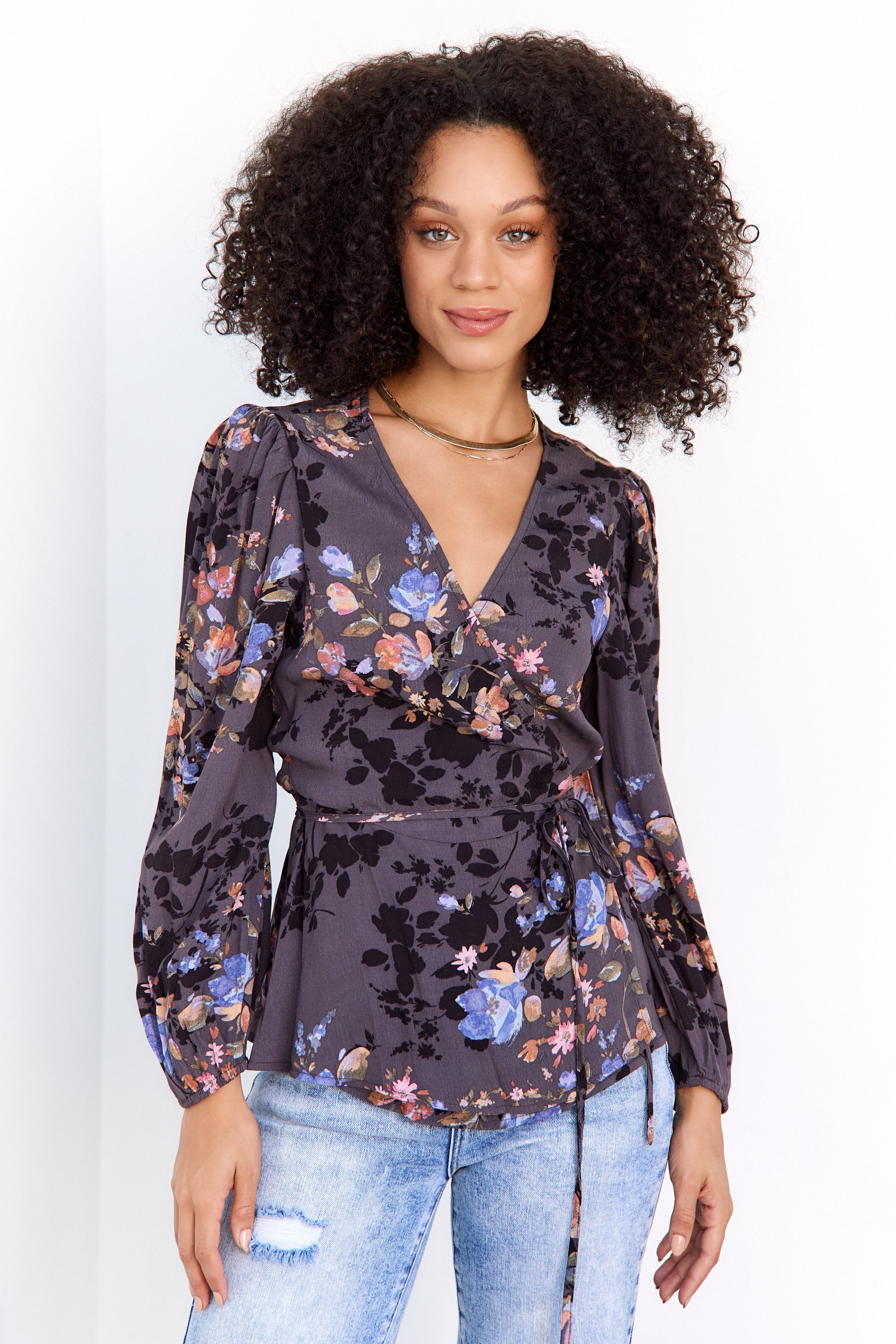SALE- Miley Floral Wrap Top