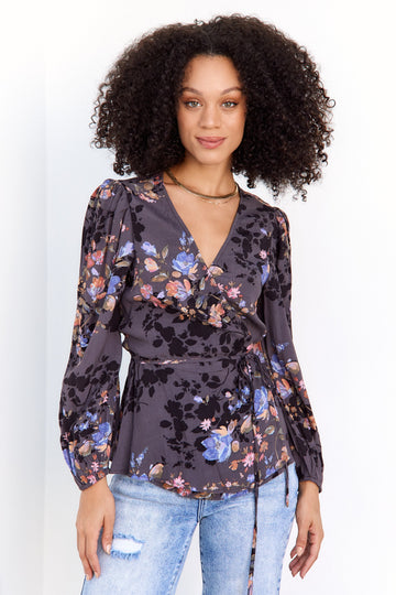 SALE- Miley Floral Wrap Top