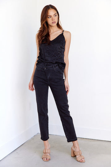 SALE - Alex Asymmetrical Button Straight Jeans