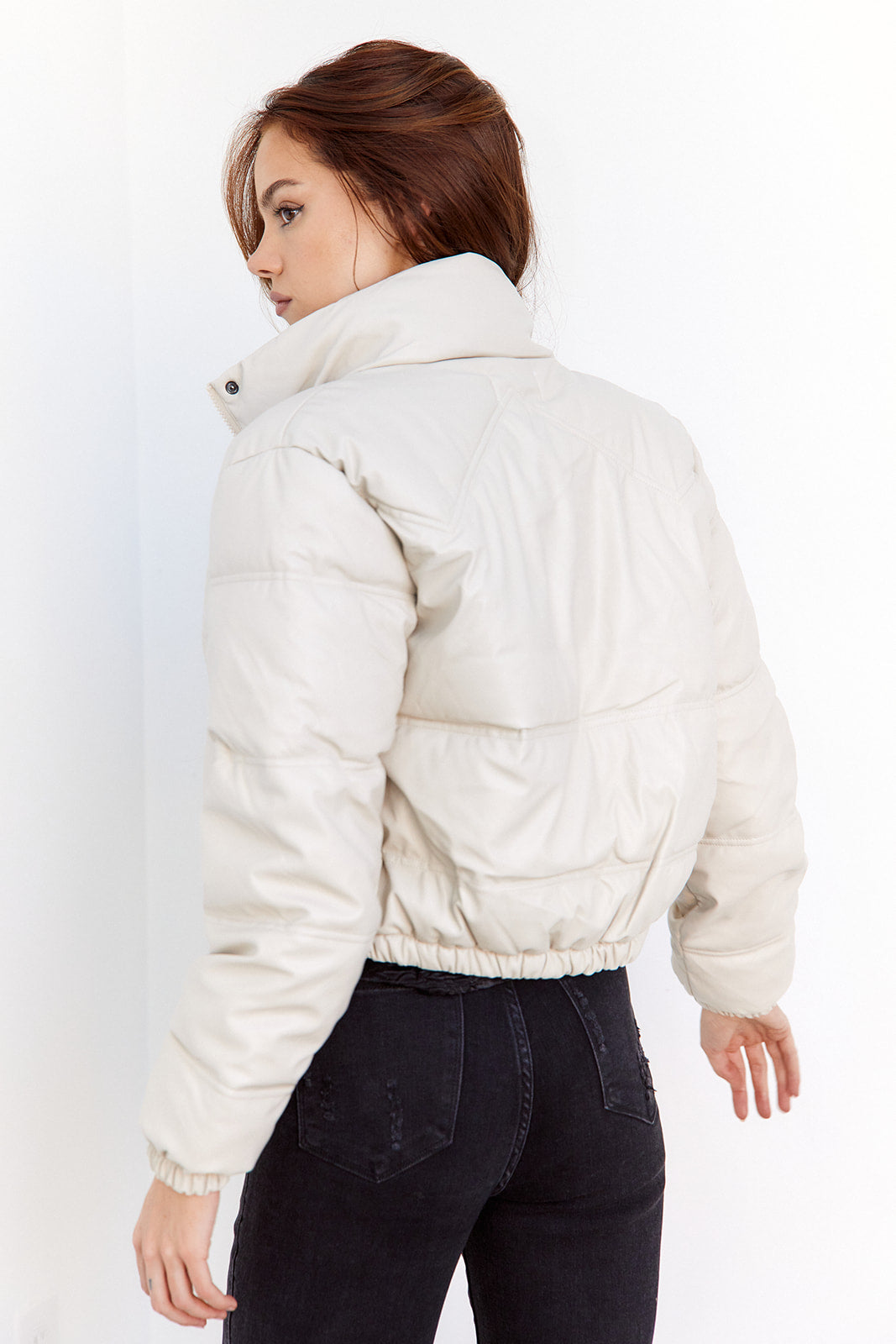 Remy Faux Leather Puffer Jacket