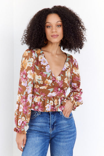 SALE- Shay Floral V Neck Blouse