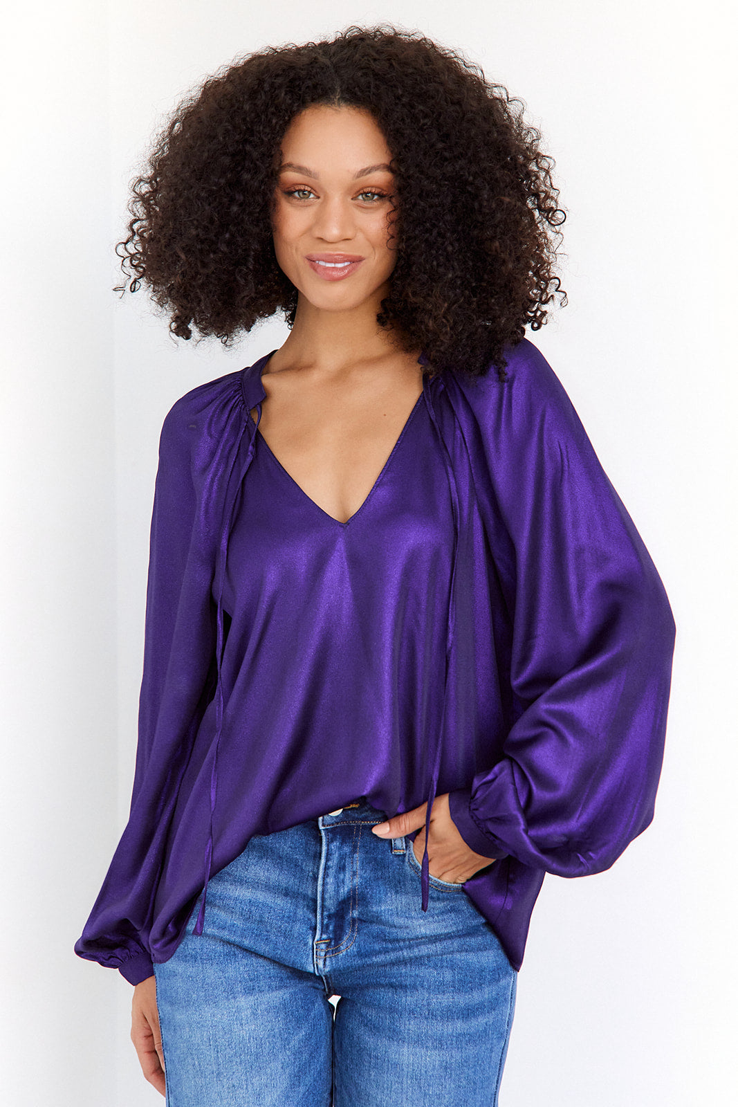 SALE - Ashlee Tie Blouse