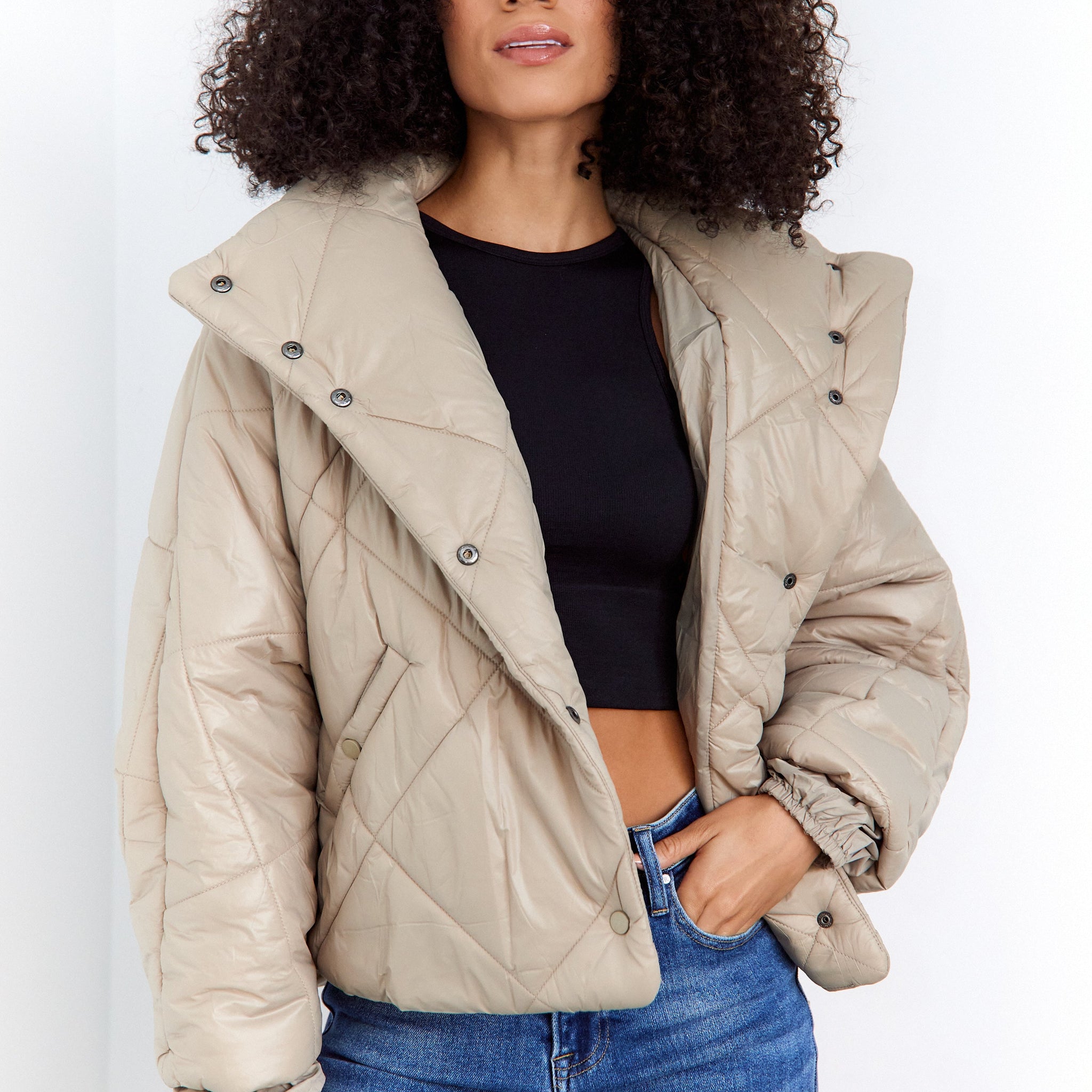 SALE - Adrian Quilted Nylon Puffer