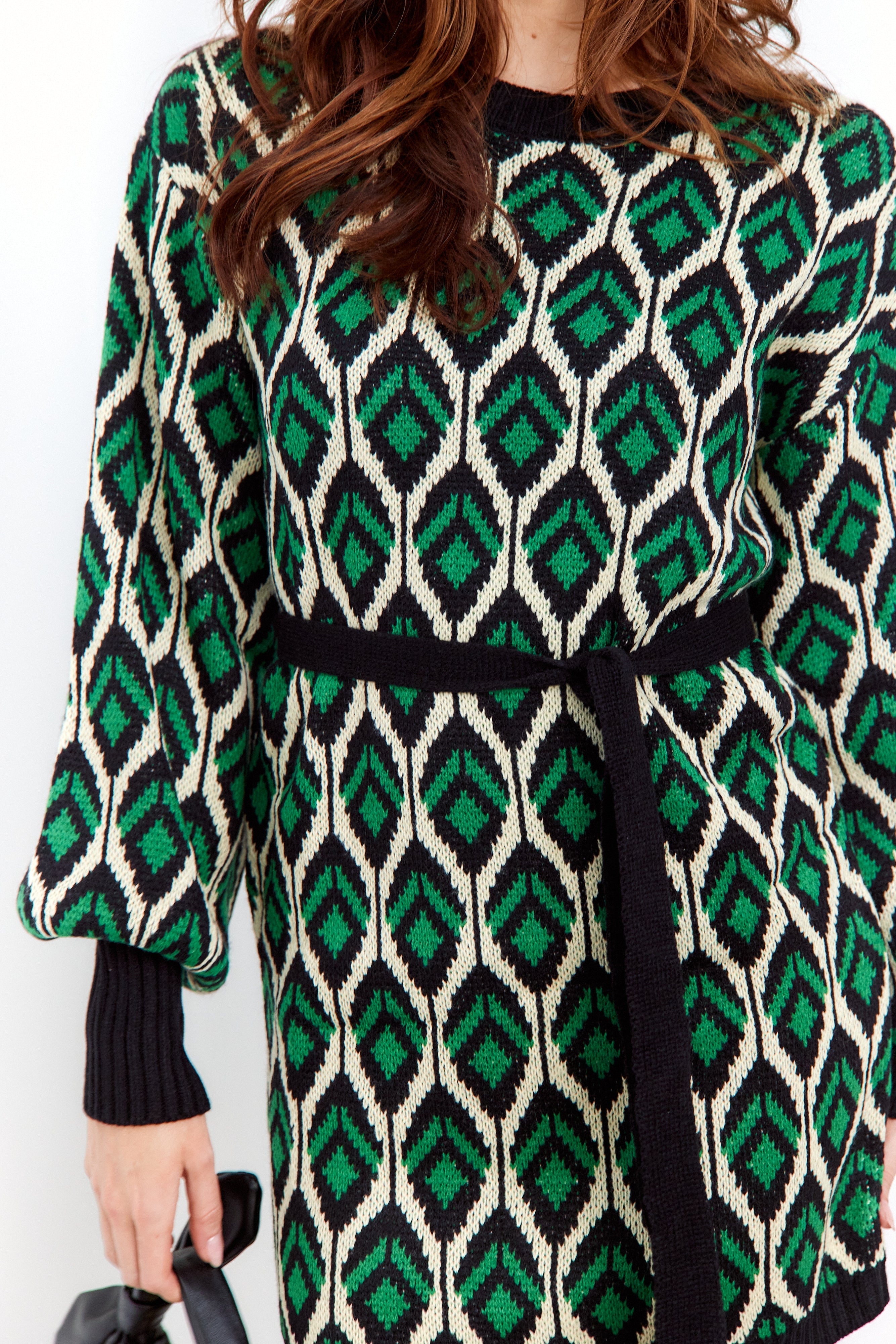 SALE - Hallie Geo Printed Sweater Dress