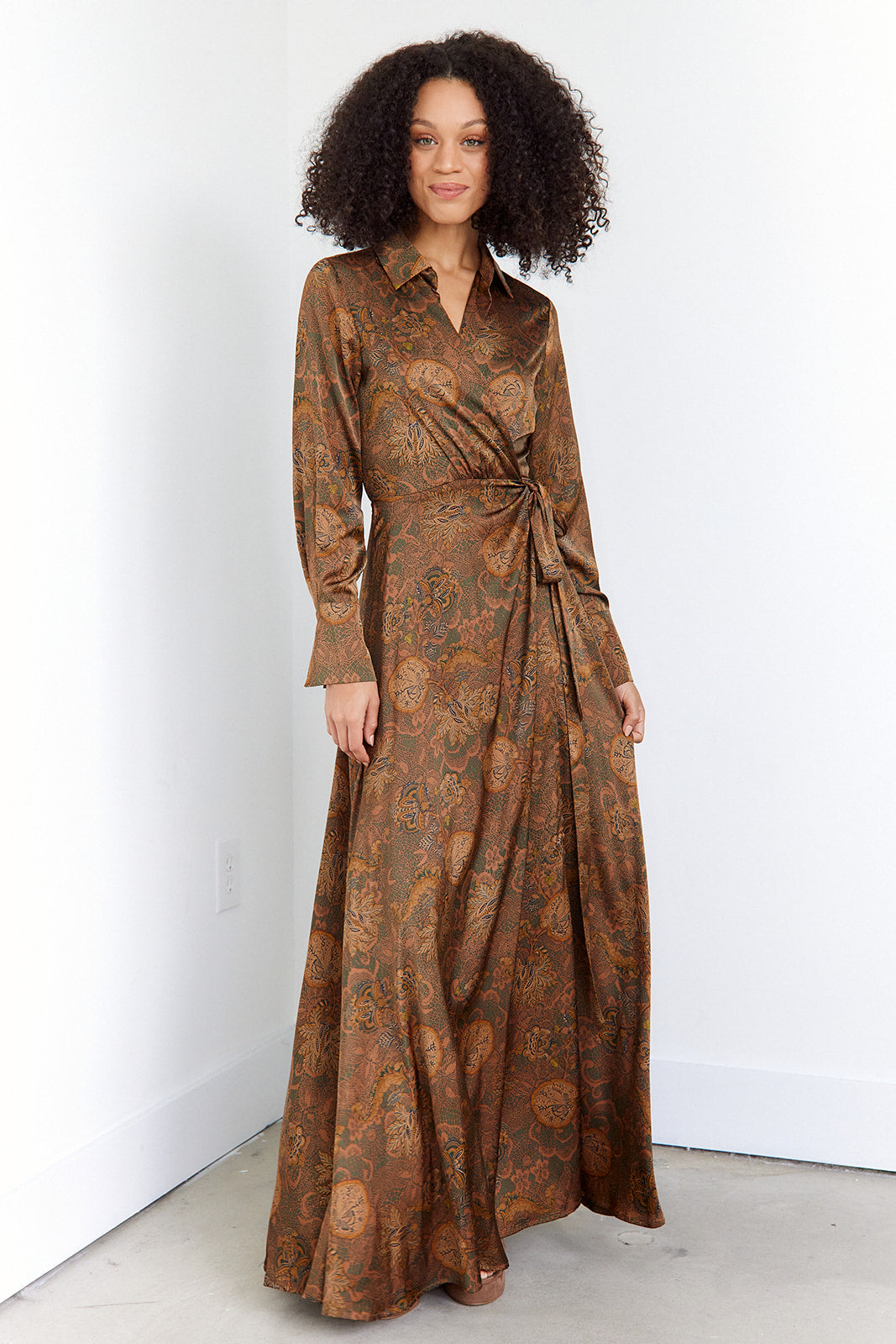 SALE - Riley Printed Wrap Maxi Dress