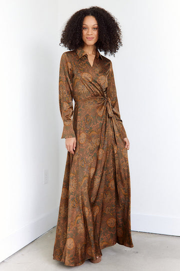 SALE - Riley Printed Wrap Maxi Dress