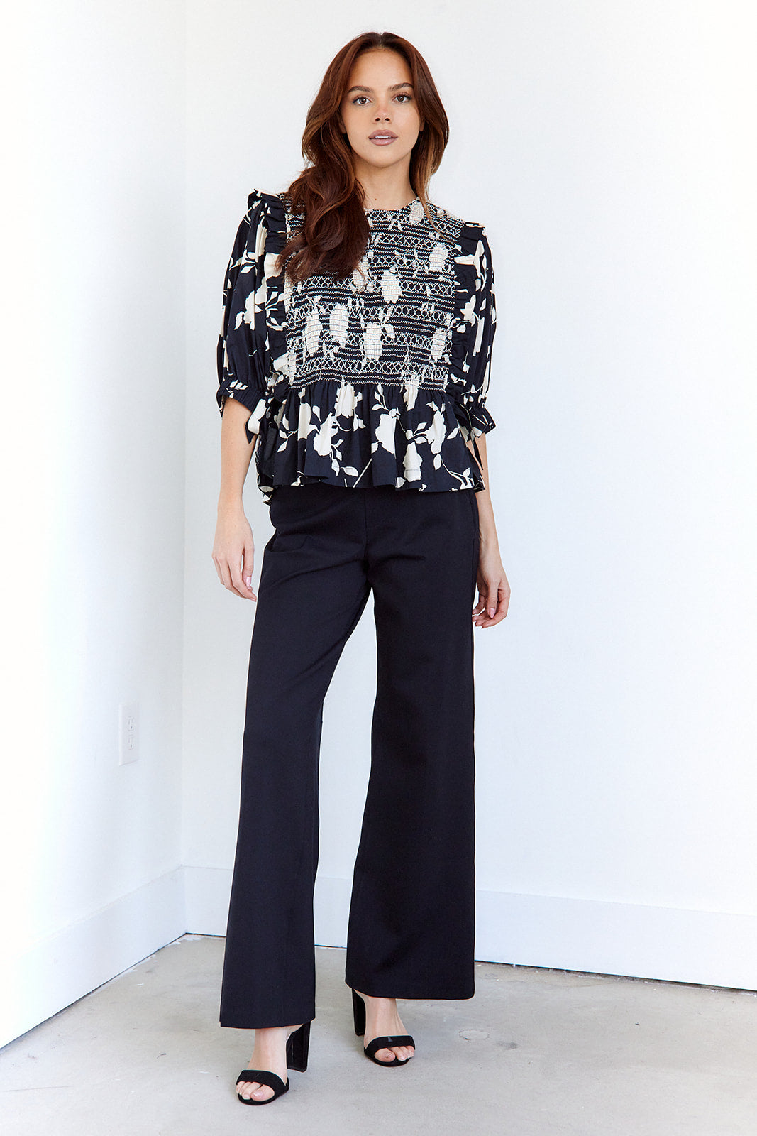 SALE - Morgan Smocked Floral Blouse