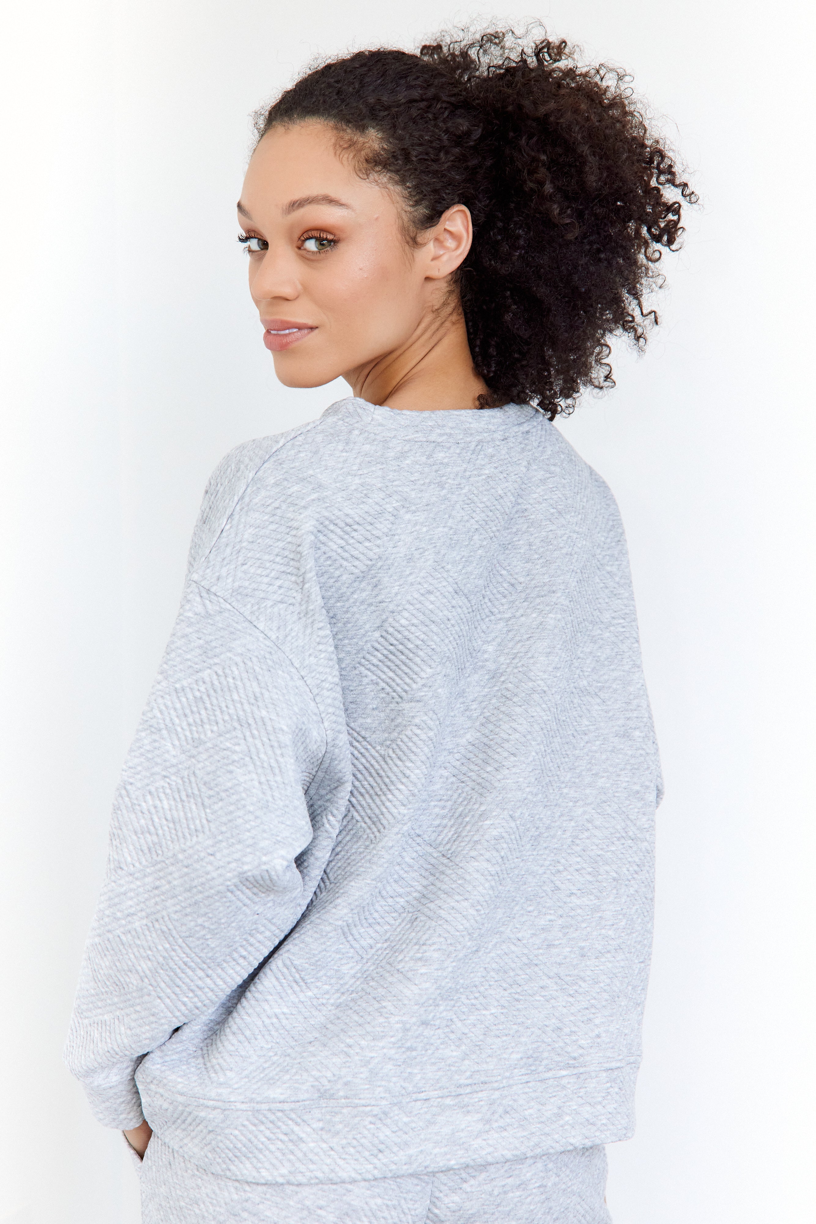 Clea Textured Crewneck Sweatshirt