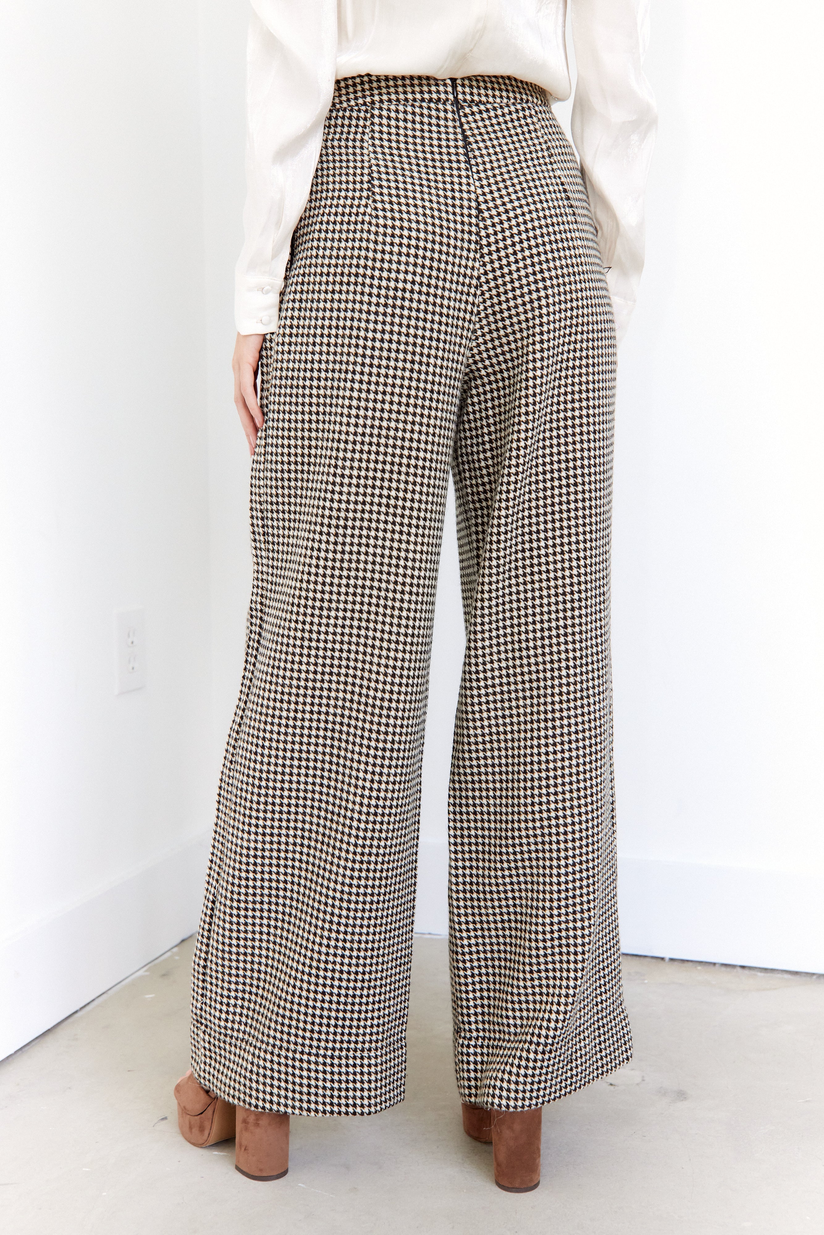 SALE - Juni Houndstooth High Waisted Trouser Pants