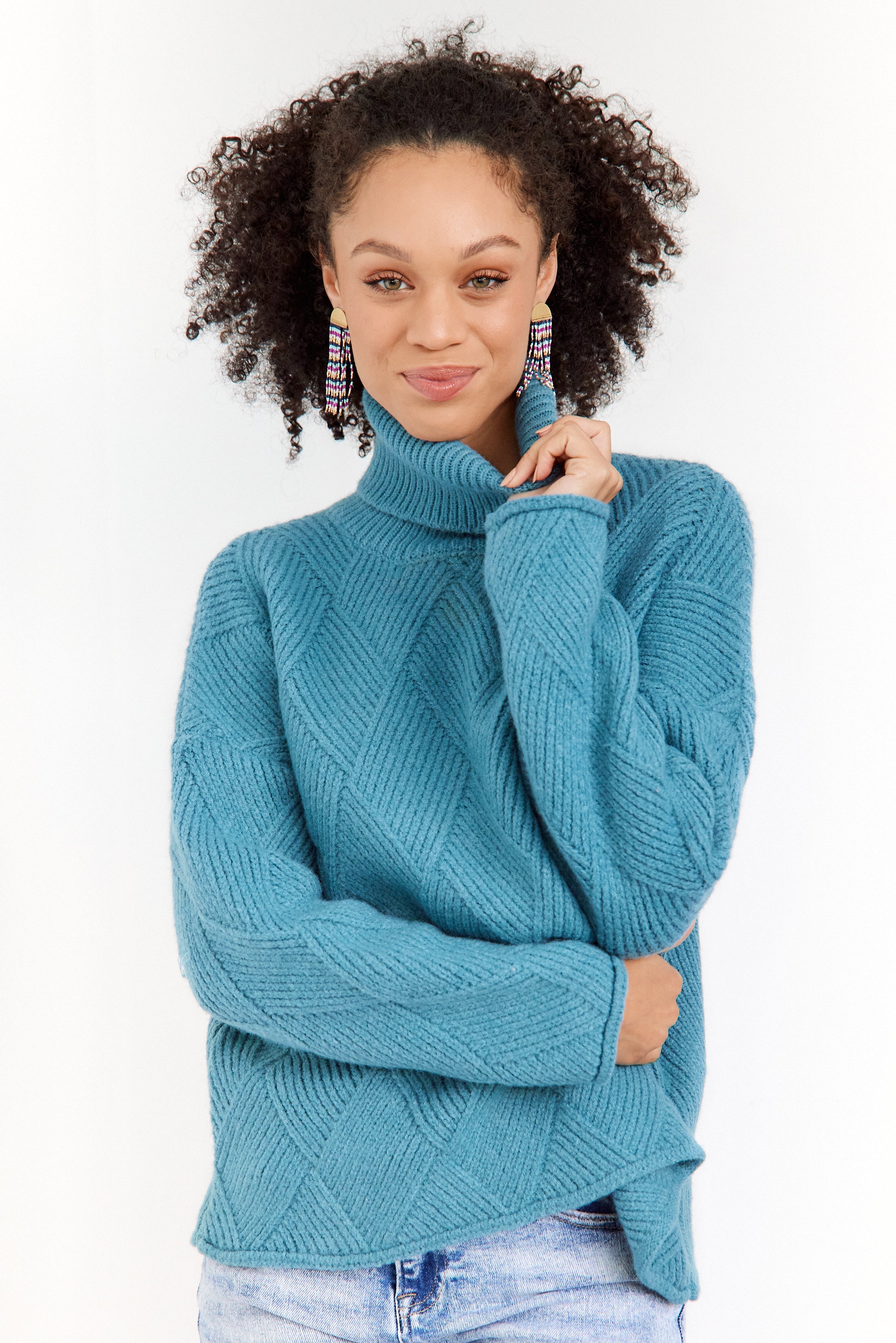 SALE - Florence Textured Turtleneck Sweater