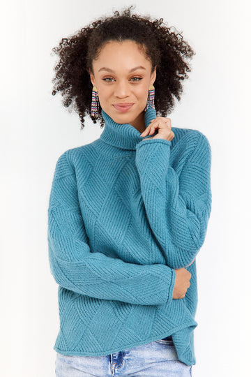 SALE - Florence Textured Turtleneck Sweater