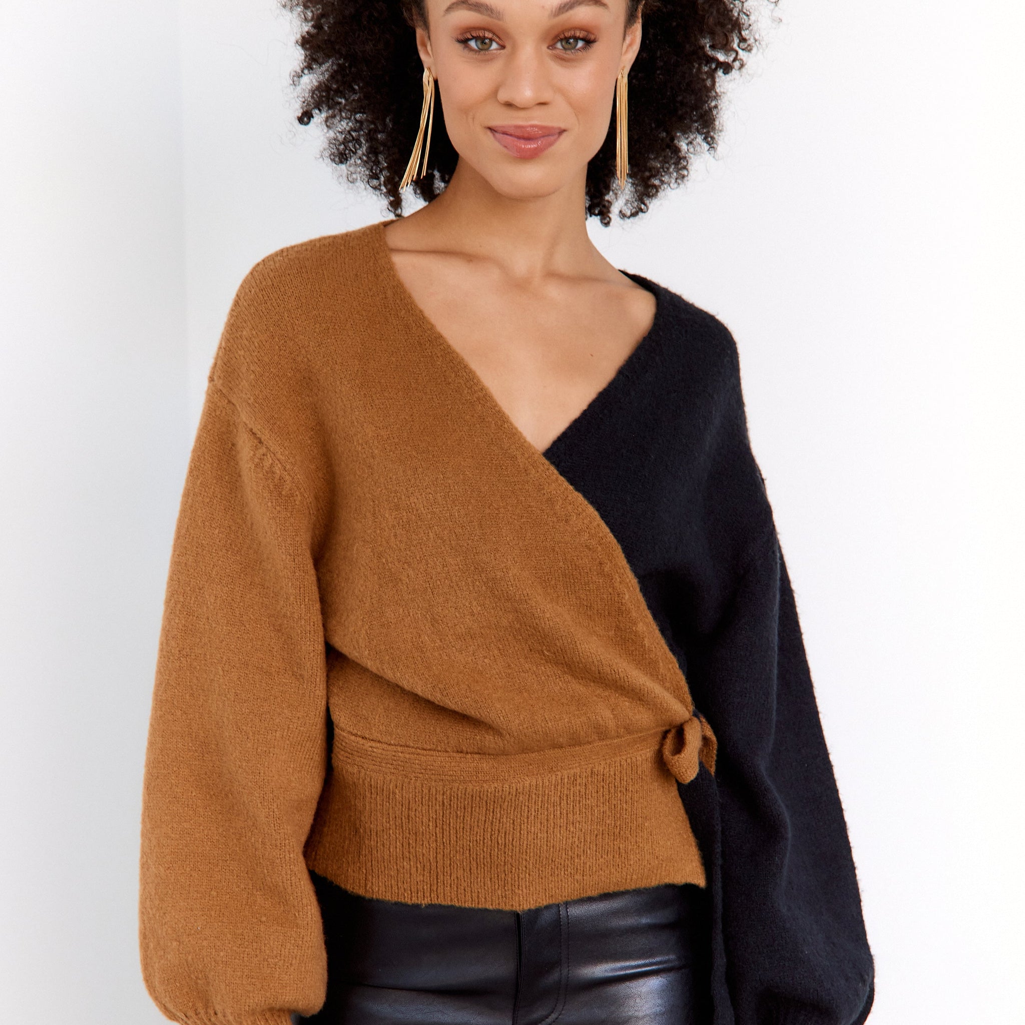 SALE - Delora Two Toned Wrap Sweater