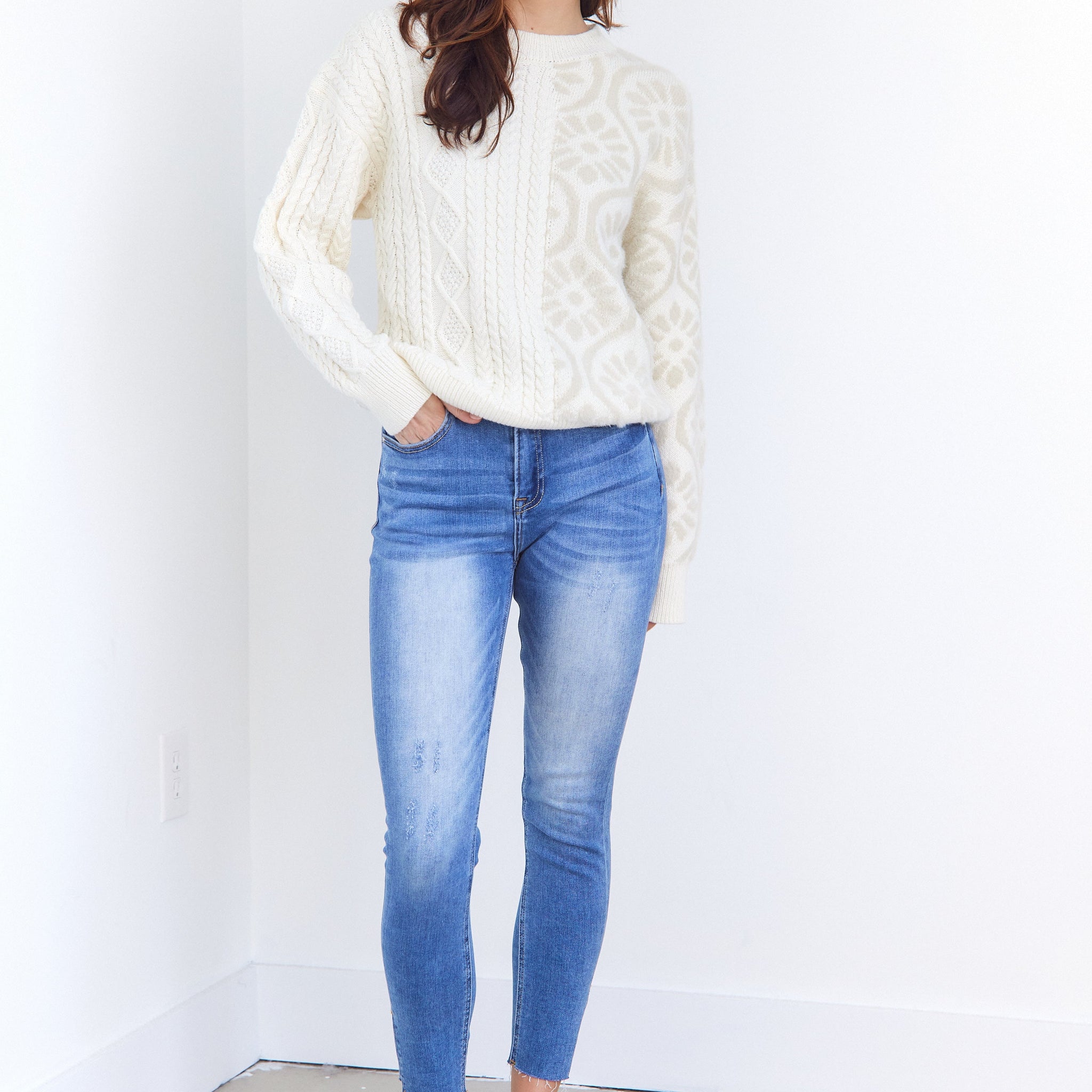 SALE - Alexa High Rise Split Hem Jeans