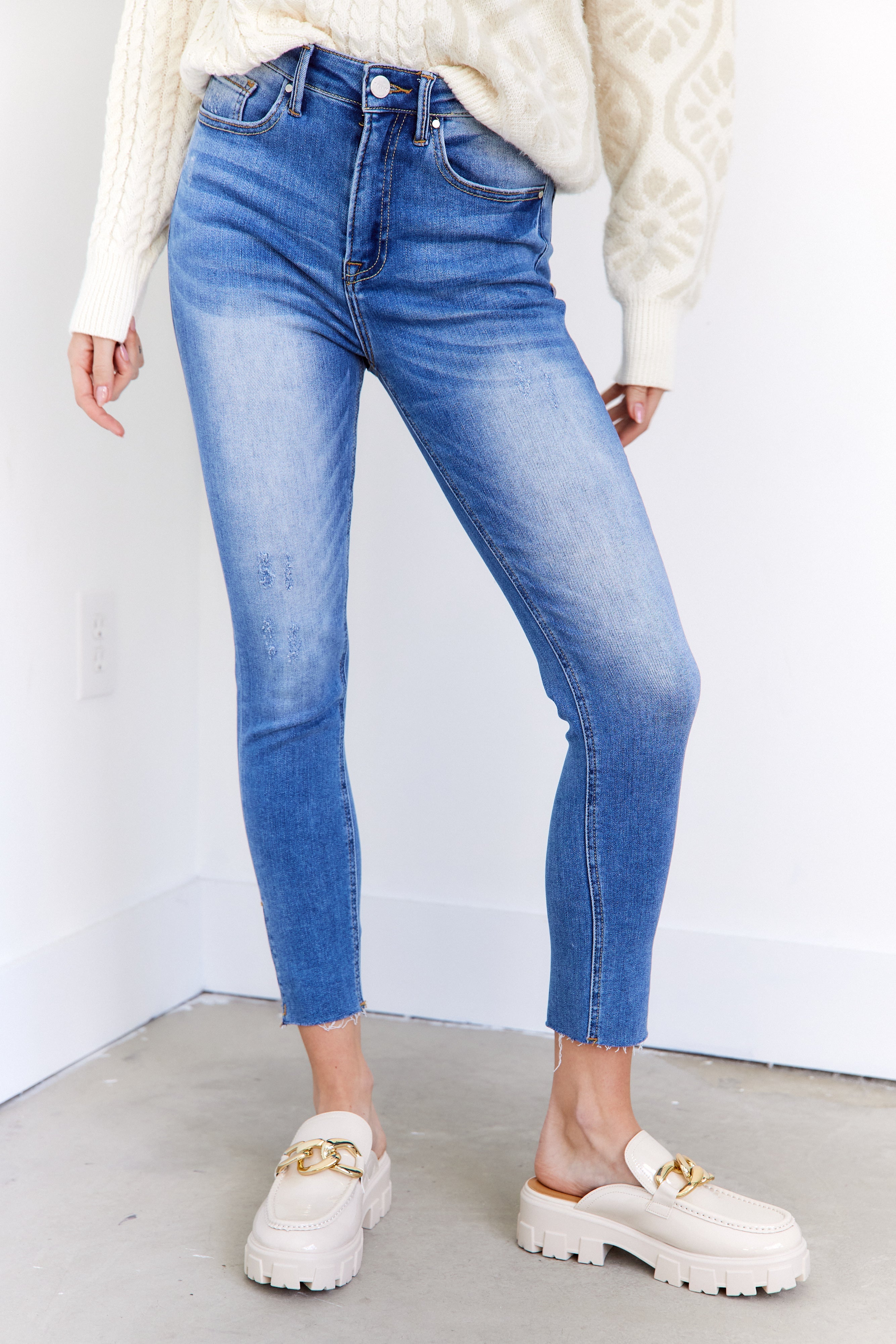 SALE - Alexa High Rise Split Hem Jeans