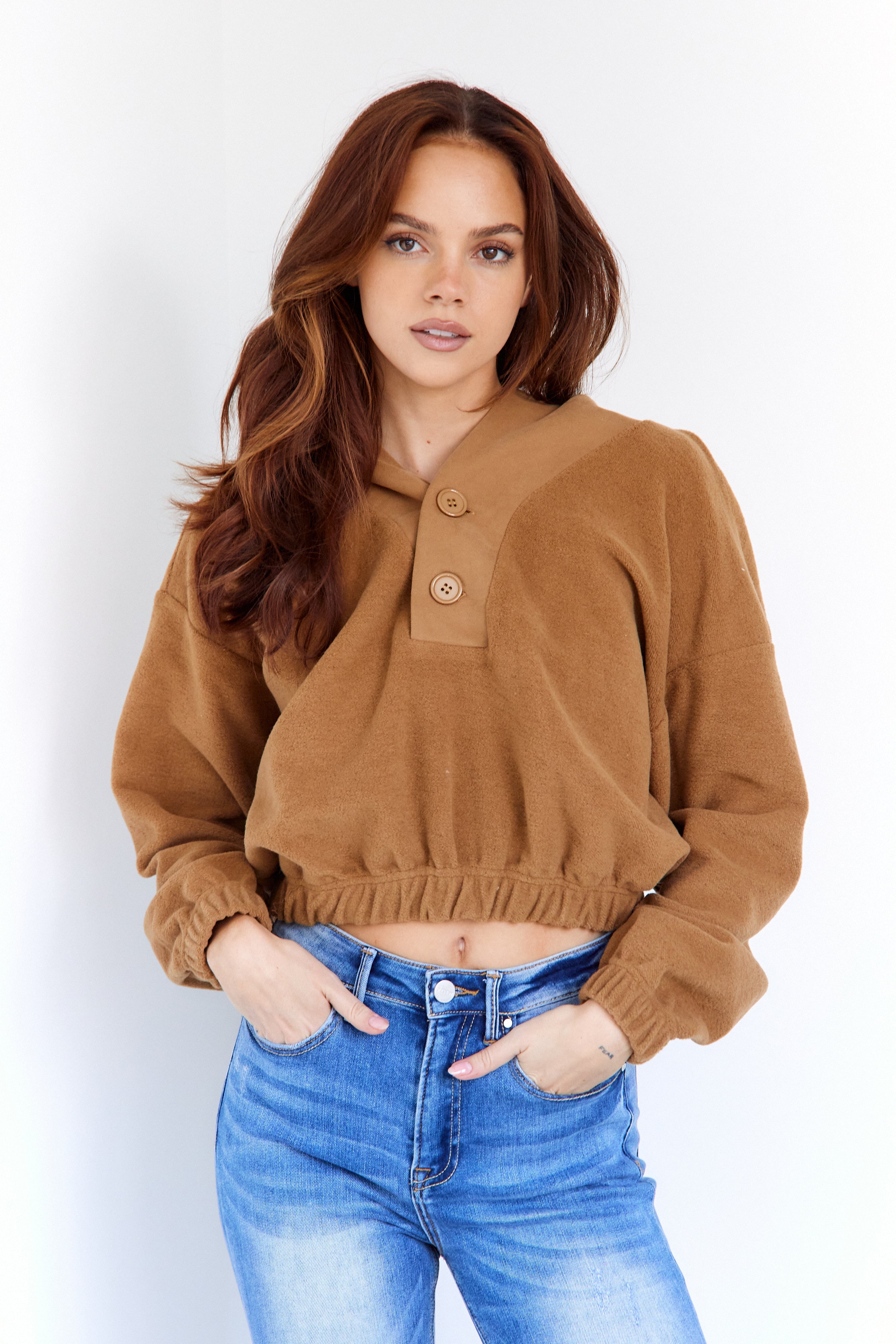 SALE - Millie Button Detail Hoodie