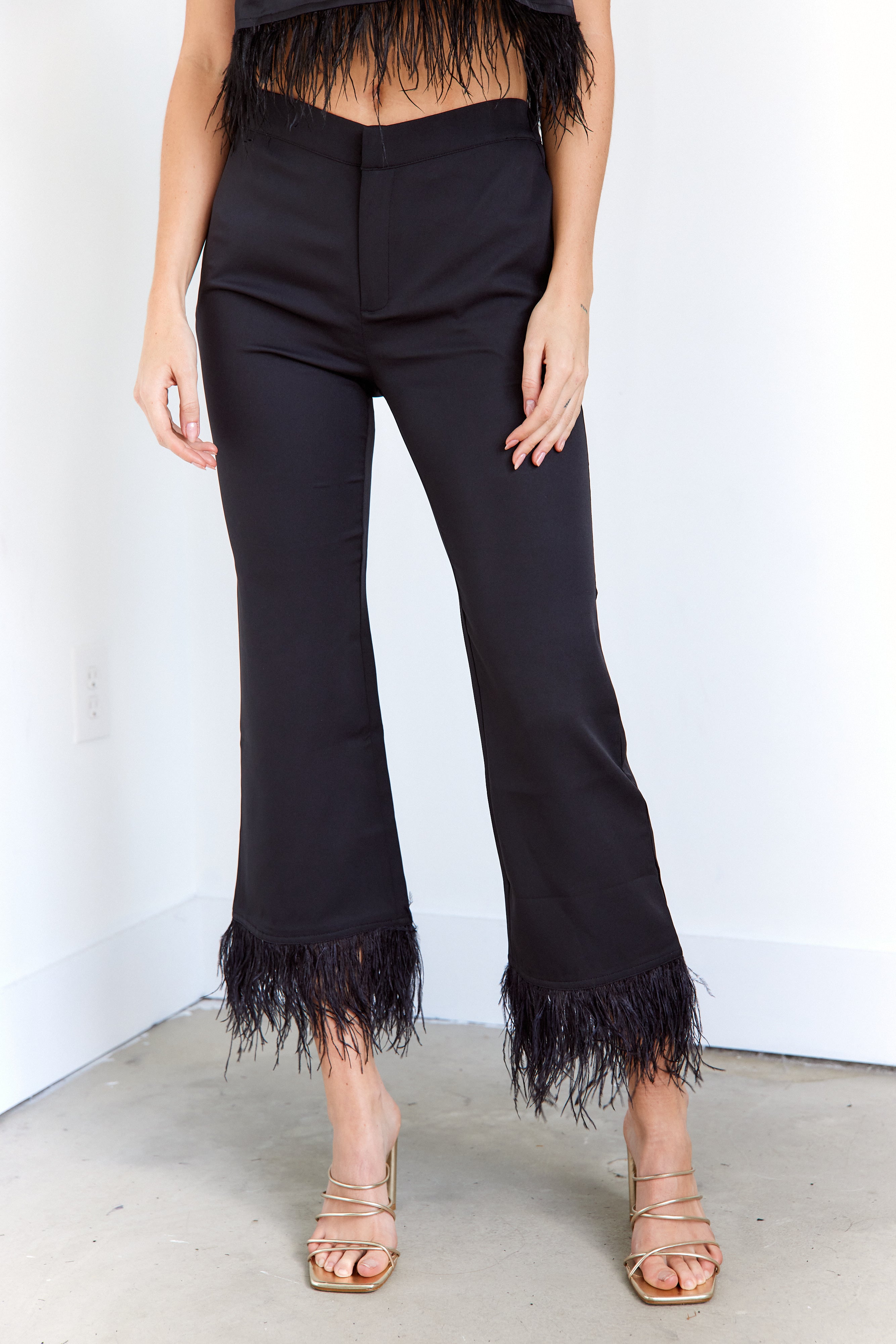 SALE - Arli Feather Trim Pants