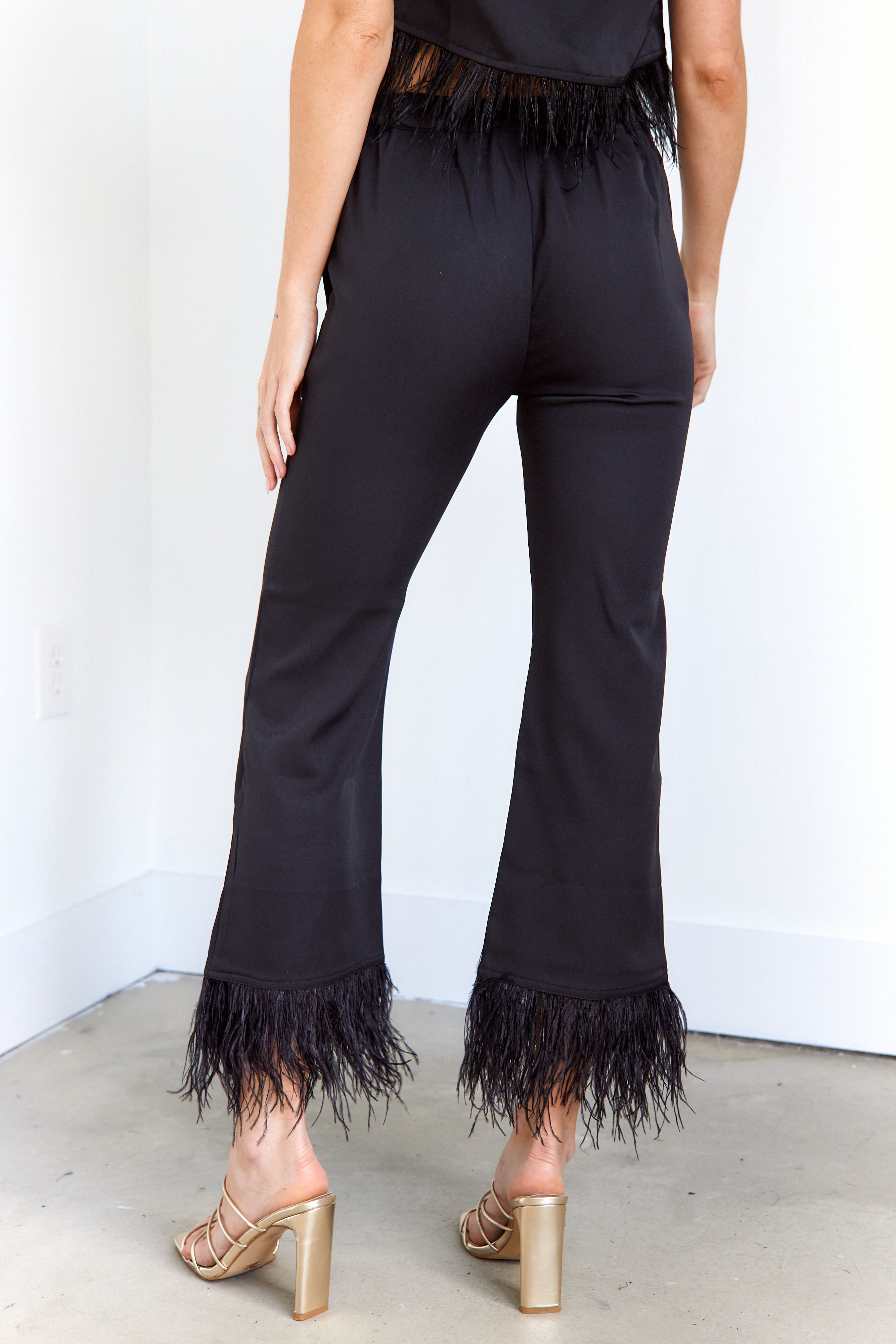 SALE - Arli Feather Trim Pants