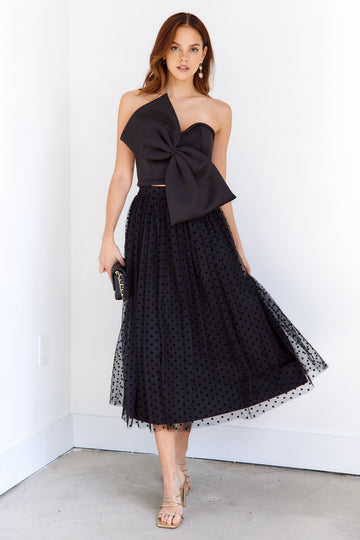 SALE - Adeen Dotted Tulle Midi Skirt