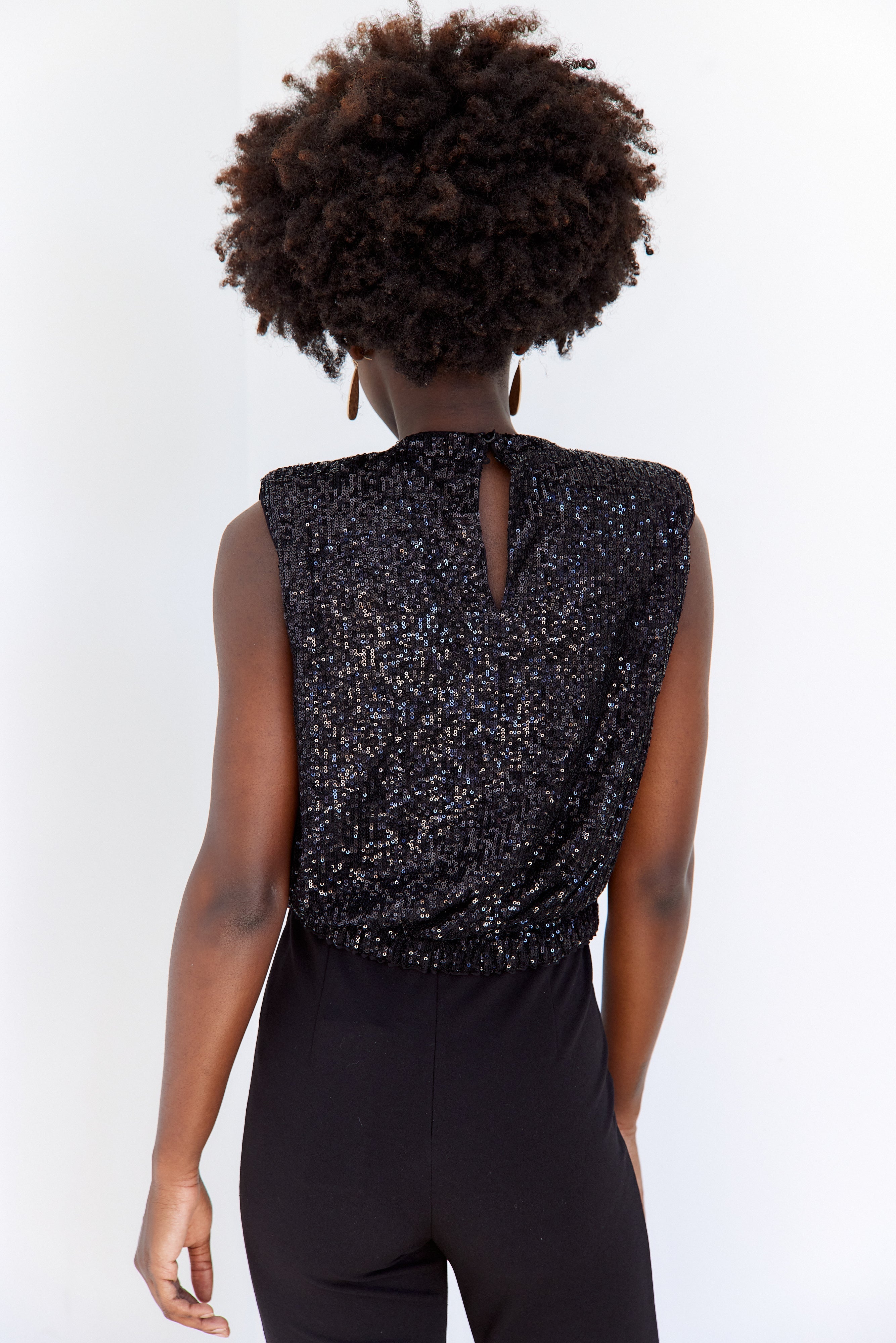SALE - Ella Cowl Sequin Top